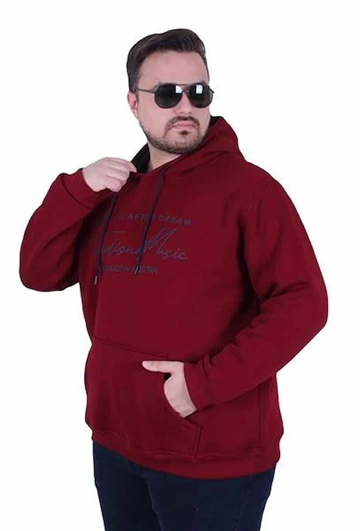 Starbattal Büyük Beden 3ip Kapüşonlu Sweat Let's Go 25720 MURDUM