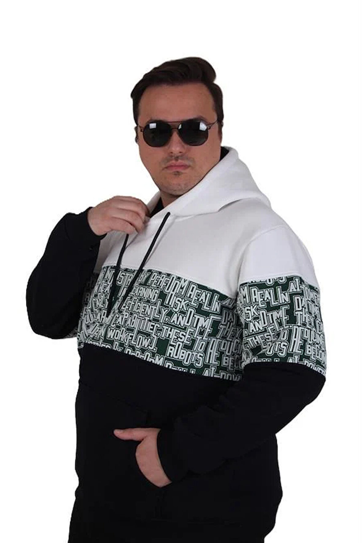 Starbattal Büyük Beden Kapüşonlu 3ip Sweat Transforming 25713 EKRU