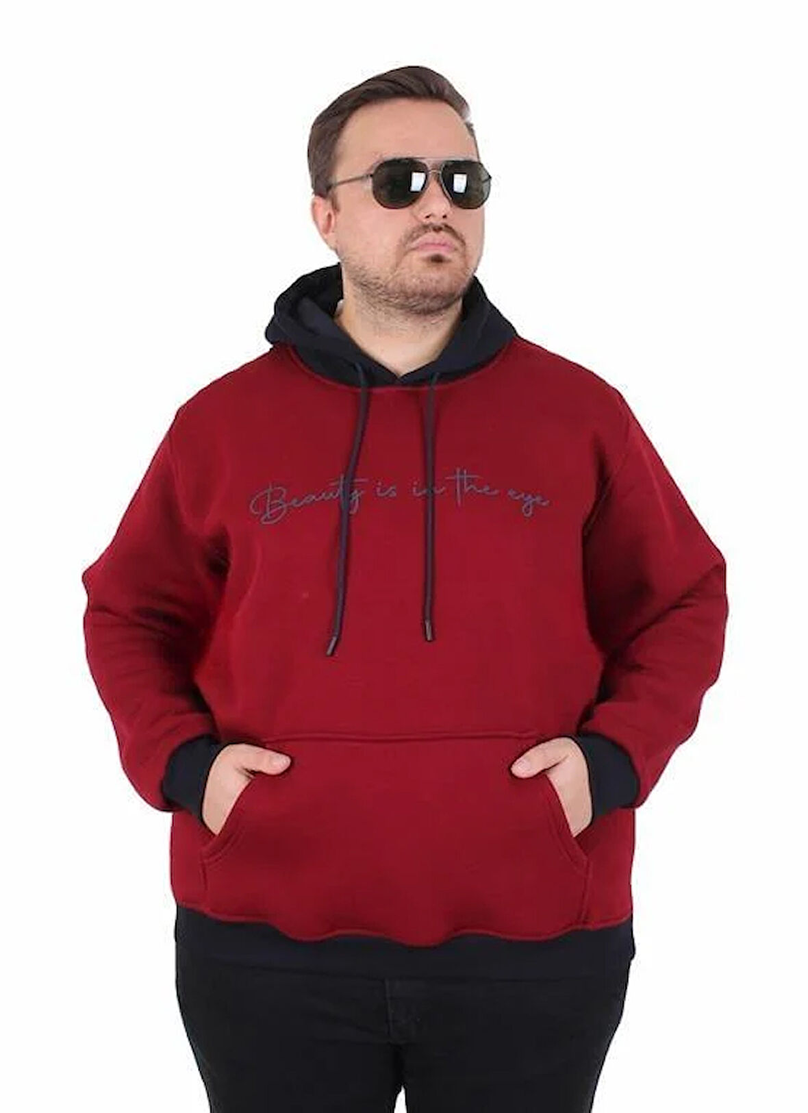 Starbattal Büyük Beden Kapüşonlu 3ip Sweat Beauty 25714 MURDUM