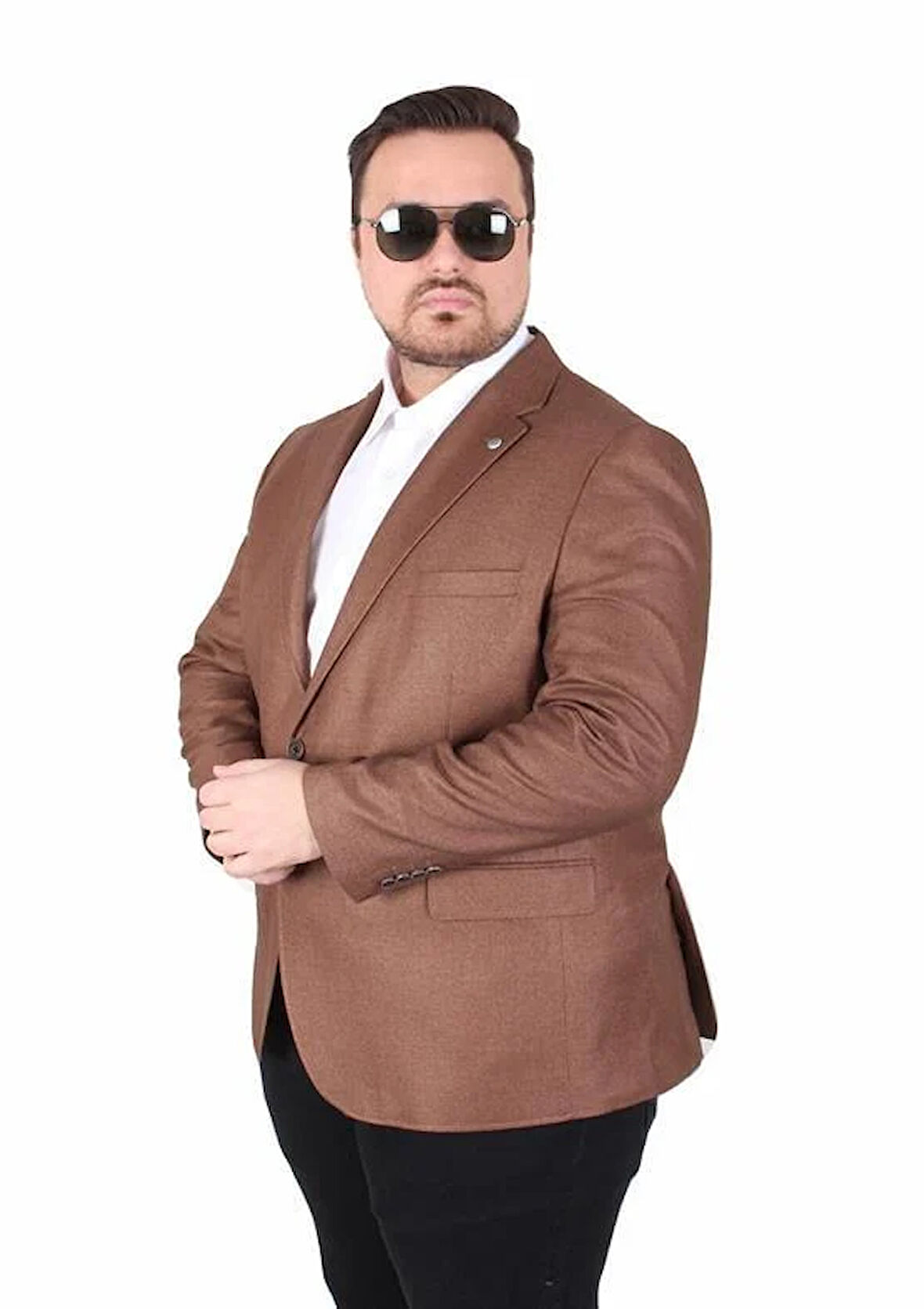 Starbattal Erkek Büyük Beden 4 Drop Blazer Oskar Ceket 500607 TABA