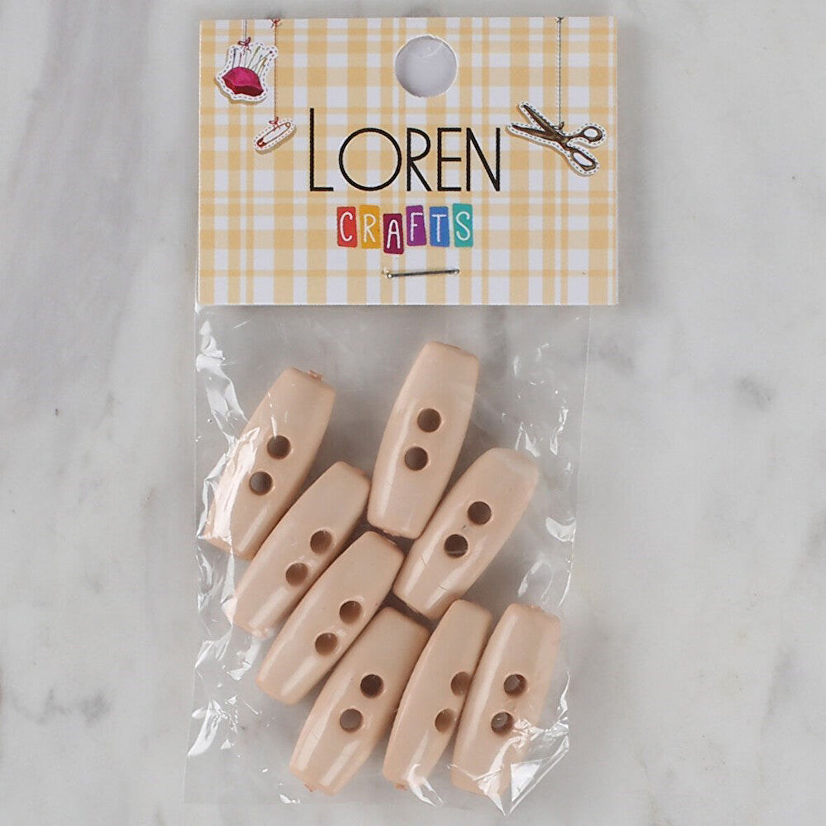 Loren Crafts pudra pembe 8 li çoban düğmesi - 69