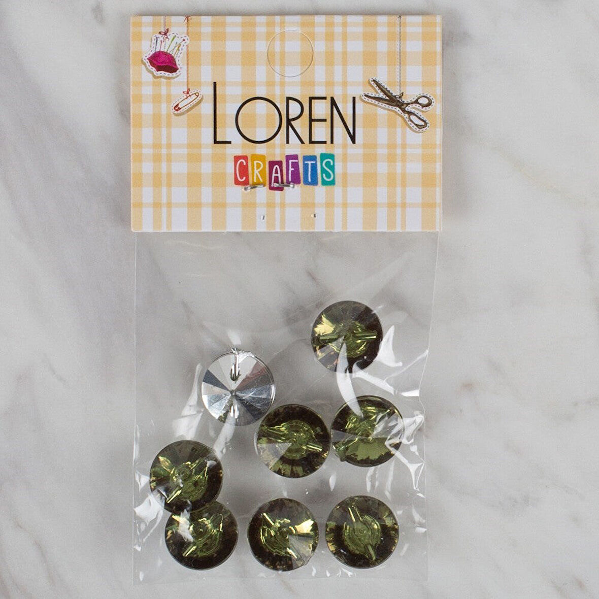 Loren Crafts yeşil 8 li düğme - 209