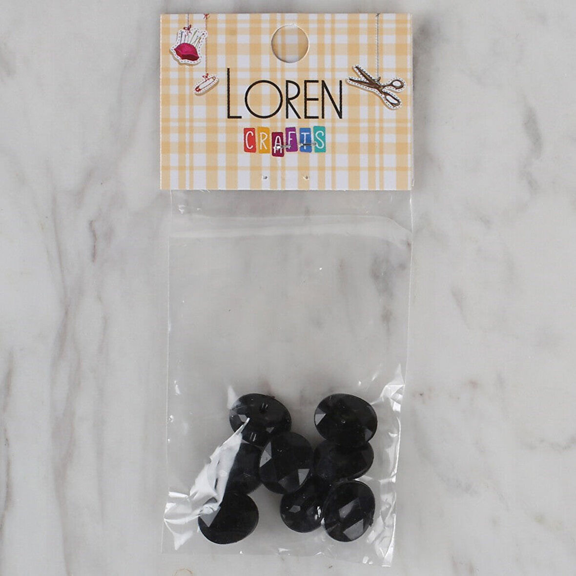 Loren Crafts siyah 8 li düğme - 230