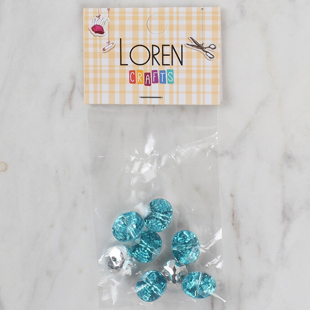 Loren Crafts turkuaz 8 li düğme - 234