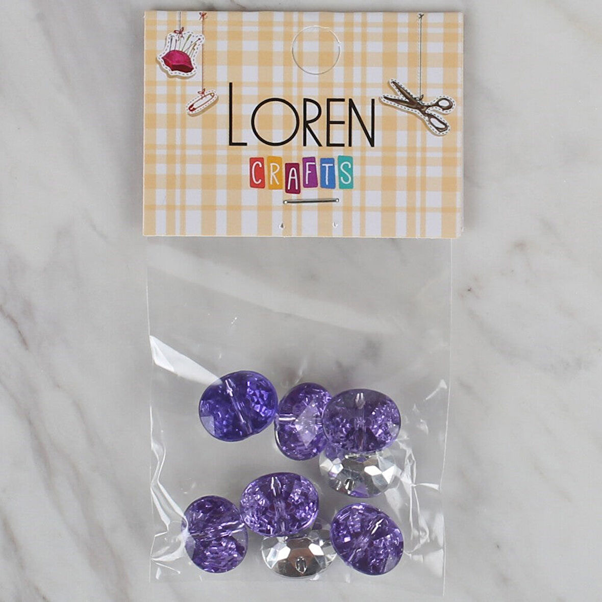 Loren Crafts lila 8 li düğme - 235