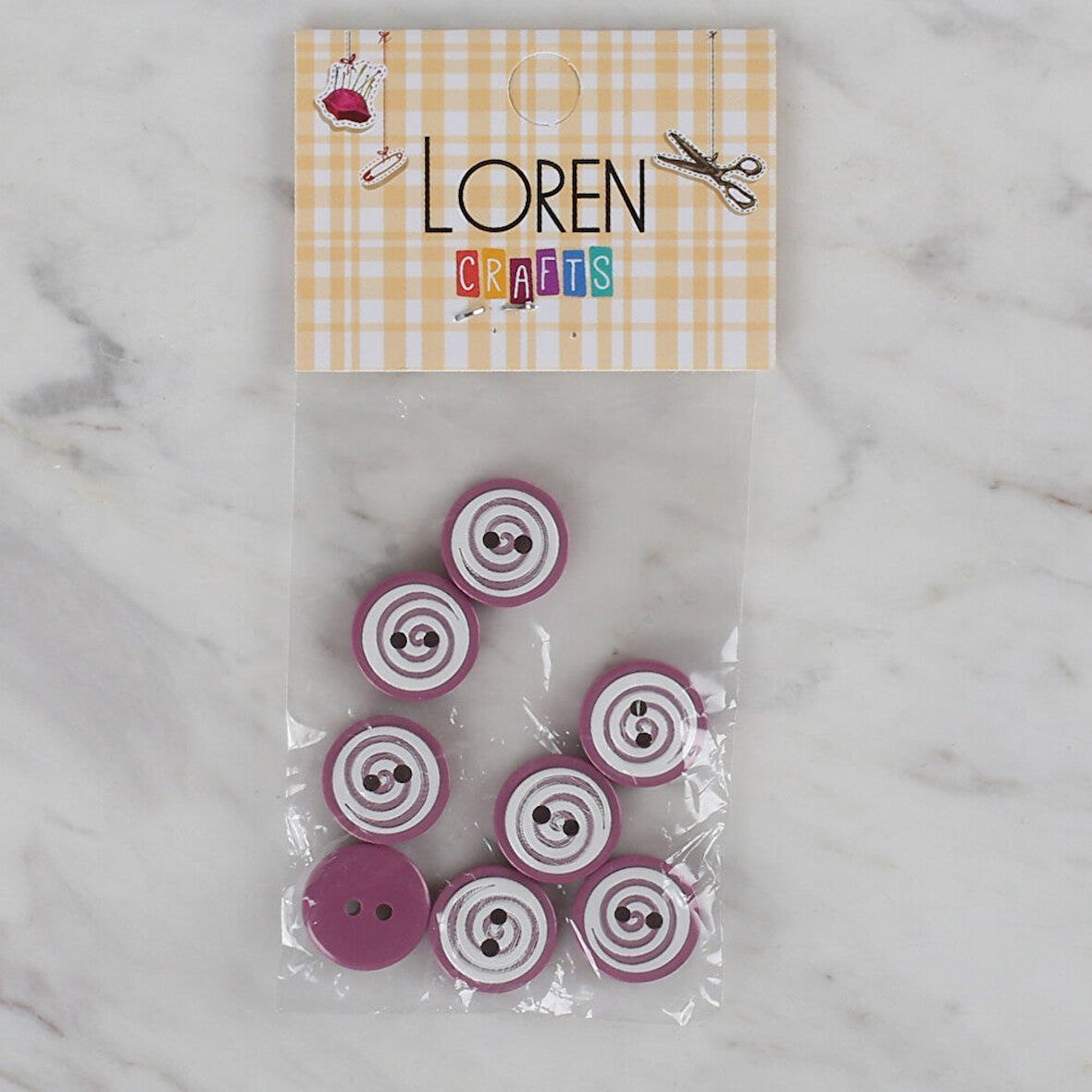 Loren Crafts vişne çürüğü 8 li yuvarlak düğme - 44