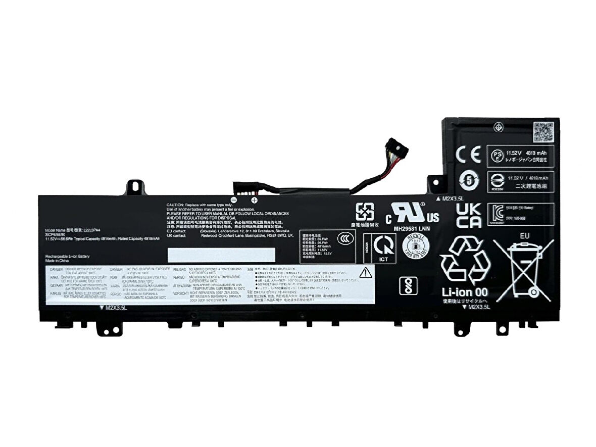 RETRO Lenovo L22L3PA4 Notebook Bataryası