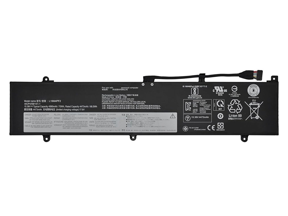RETRO Lenovo IdeaPad Slim 7-15IMH05, L19M4PF2 Notebook Bataryası