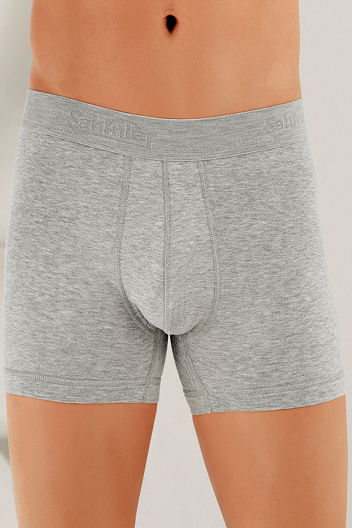 Likralı Yazılı Torbalı Boxer Lacivert Me031