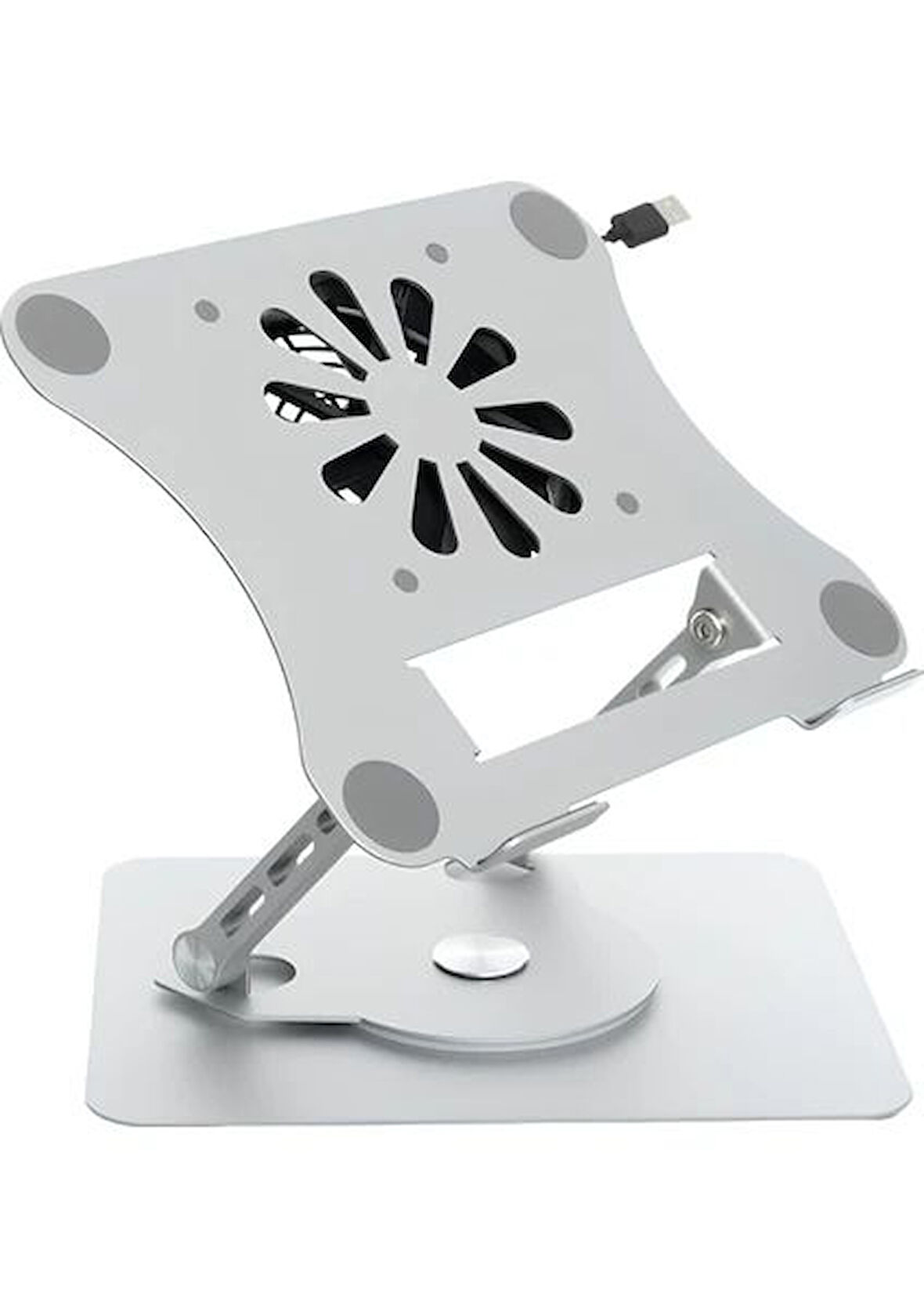 Daytona J41 360° Döner metal fanlı notebook stand, açık gri