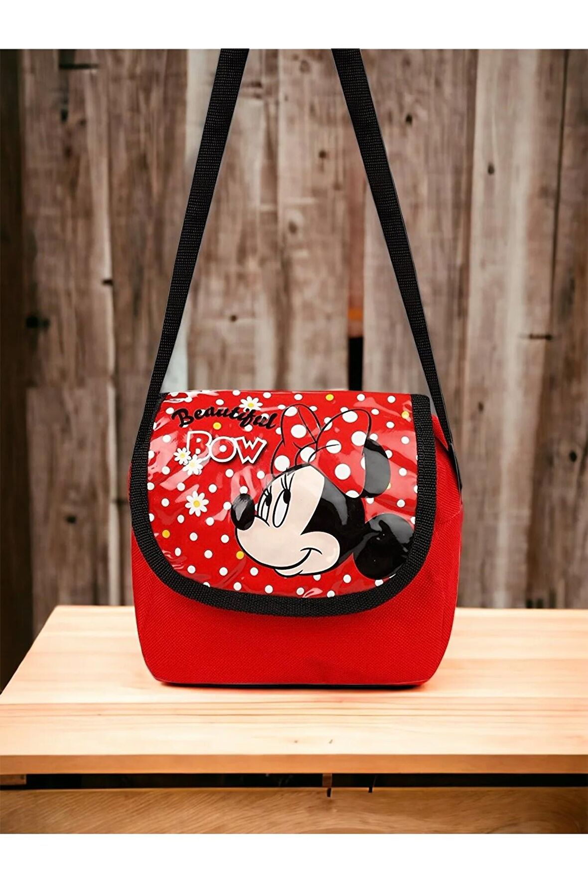 Çocuk Süs Çantası Kırmızı Minnie Mouse Mickey Mouse STA-5100