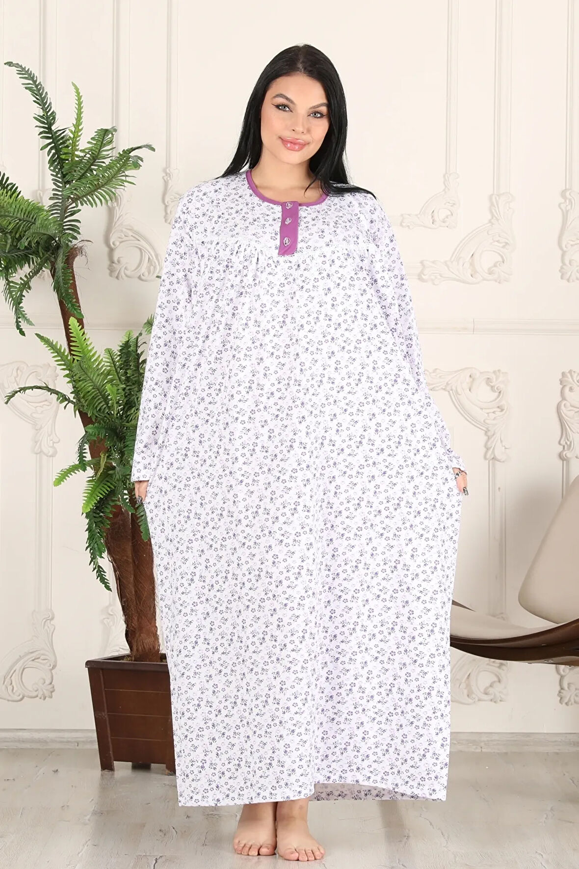 Anne, Hastane Geceliği Uzun Boydan Bileğe Kadar Namaz Elbisesi 140cm Battal Rahat Kalıp