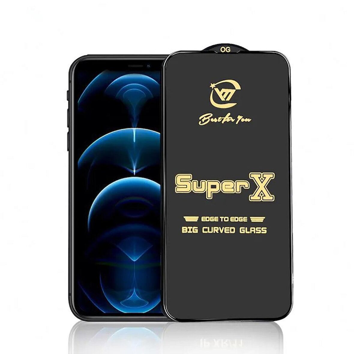 Iphone 12 Pro Super X Kavisli Ekran Koruyucu Kırılmaz Cam Ultra Kalınlık 0.4mm