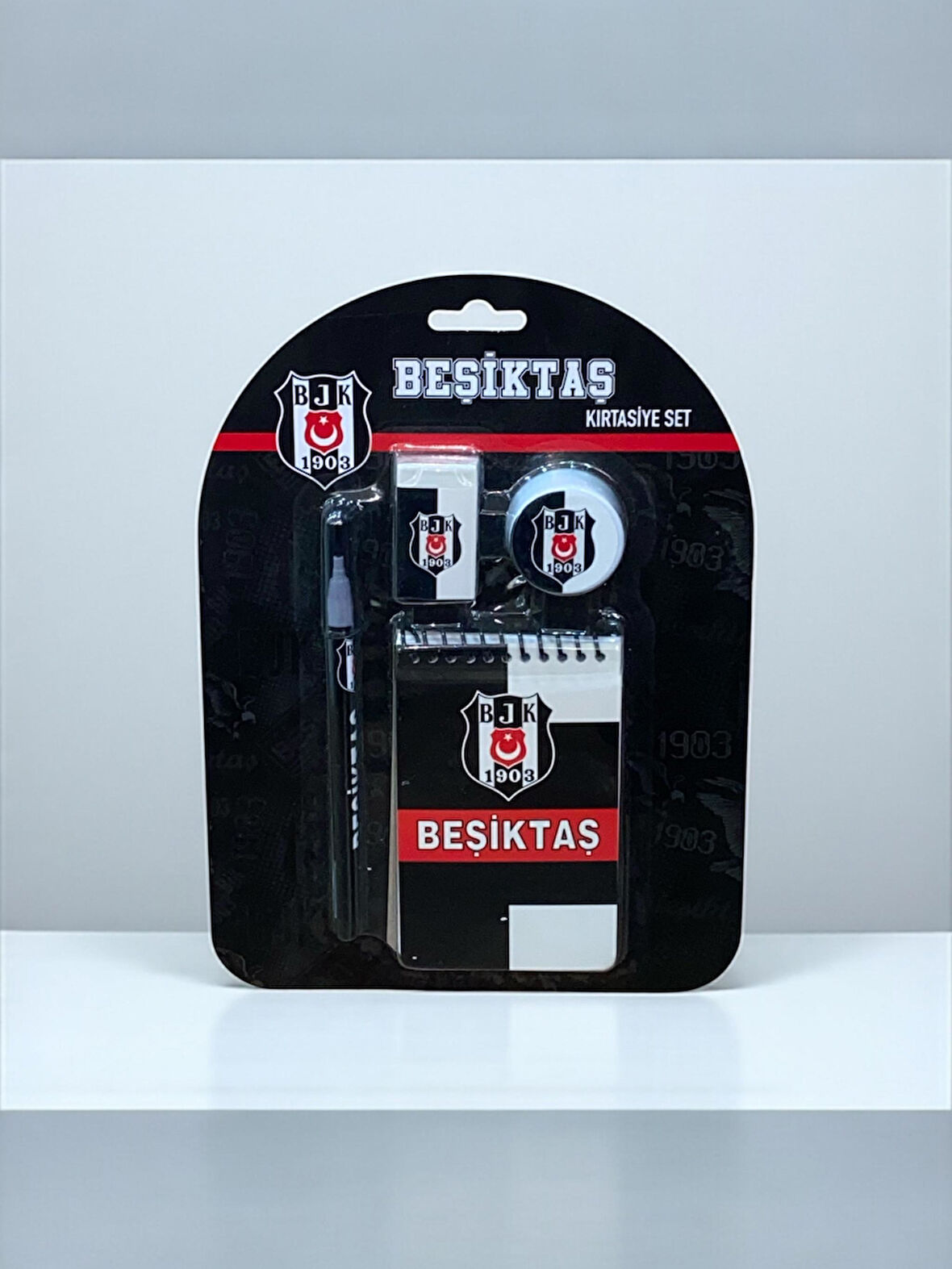 Beşiktaş 4'lü Taraftar Kırtasiye Seti(Kalem-Silgi-Not Defteri-Kalemtıraş)