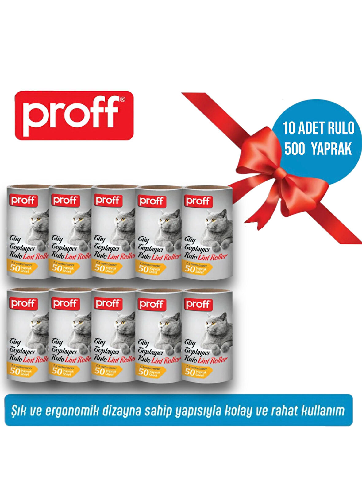 Tüy Toplayıcı 10’Lu Yedek Rulo (10X50 = 500 YAPRAK)