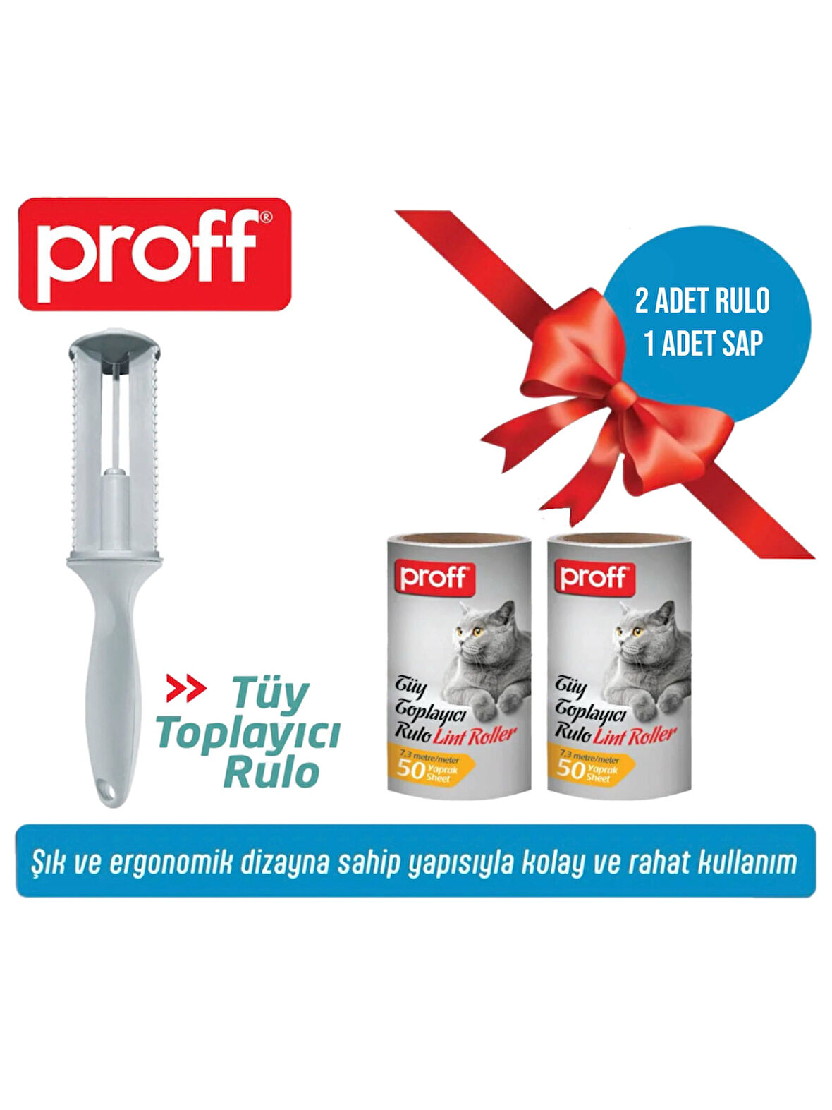 Tüy Toplayıcı 2’Li Yedek Rulo Aparat (2X50 = 100 YAPRAK)