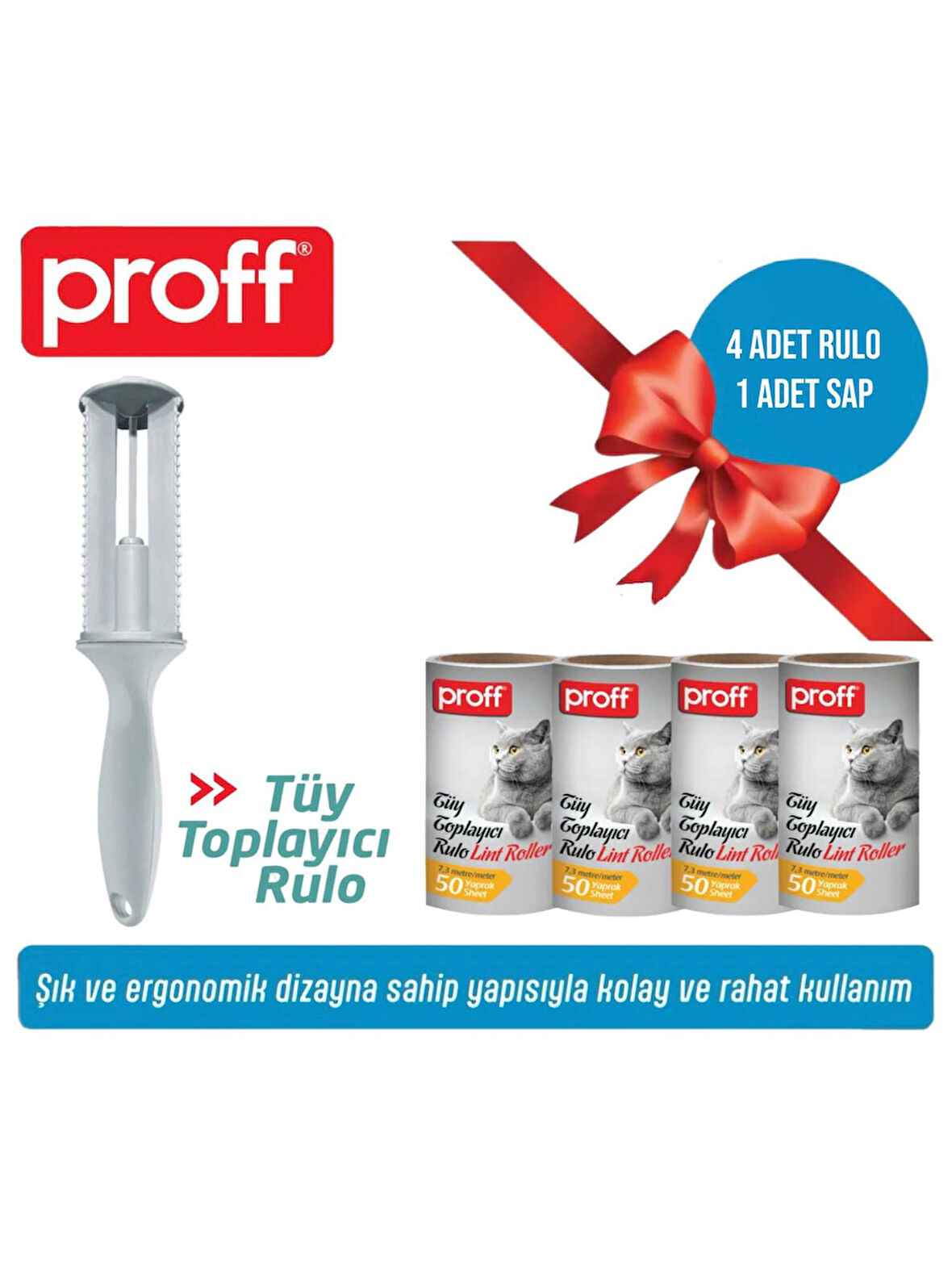 Tüy Toplayıcı 4’Li Yedek Rulo Aparat (4X50 = 200 YAPRAK)