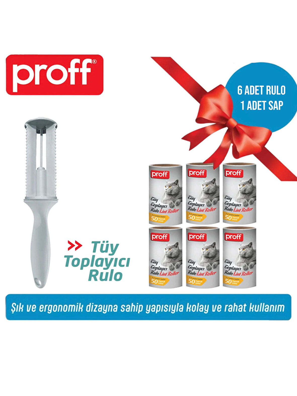 Tüy Toplayıcı 6’Li Yedek Rulo Aparat (6X50 = 300 YAPRAK)
