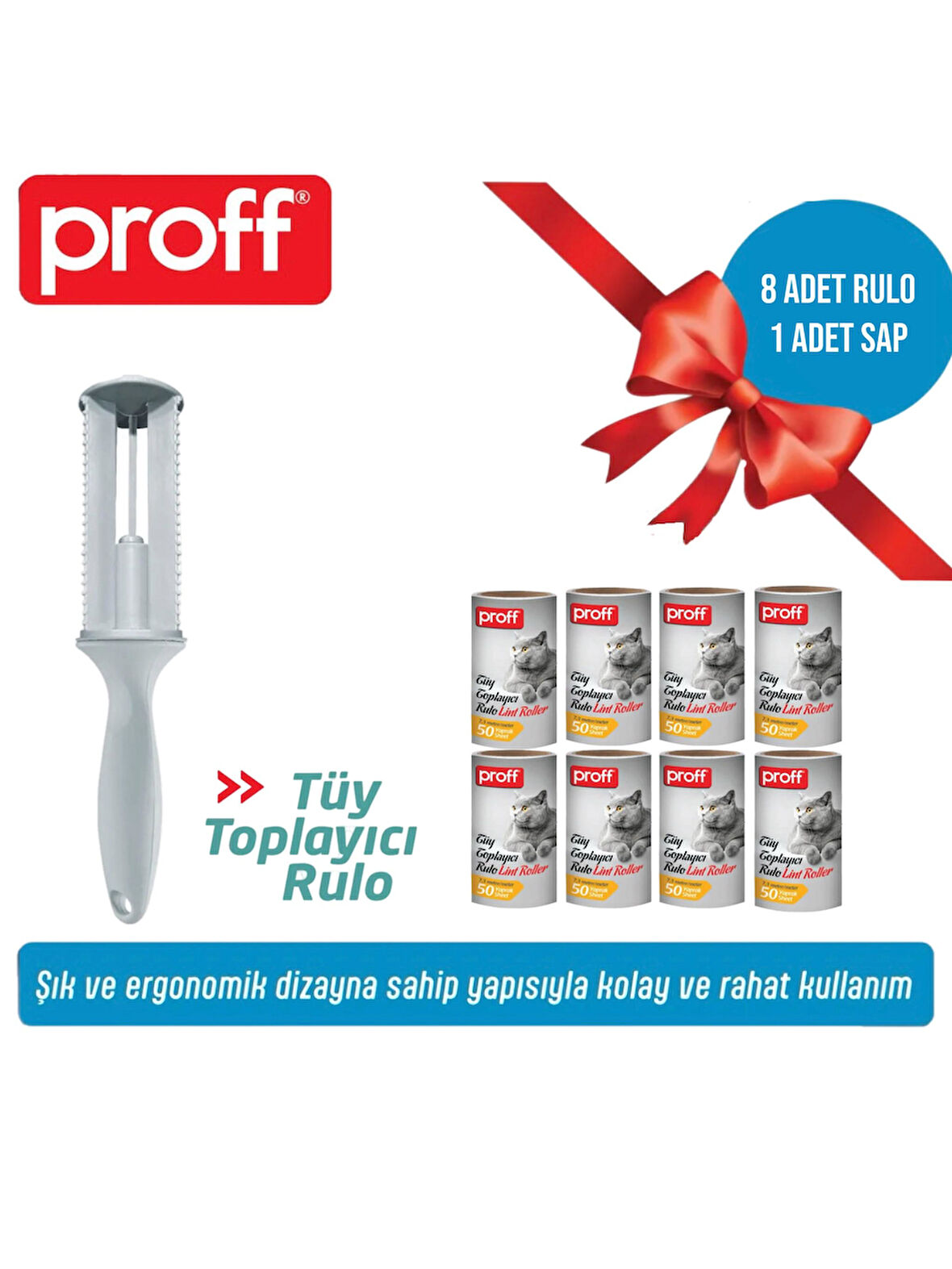 Tüy Toplayıcı 8’Li Yedek Rulo Aparat (8X50 = 400 YAPRAK)