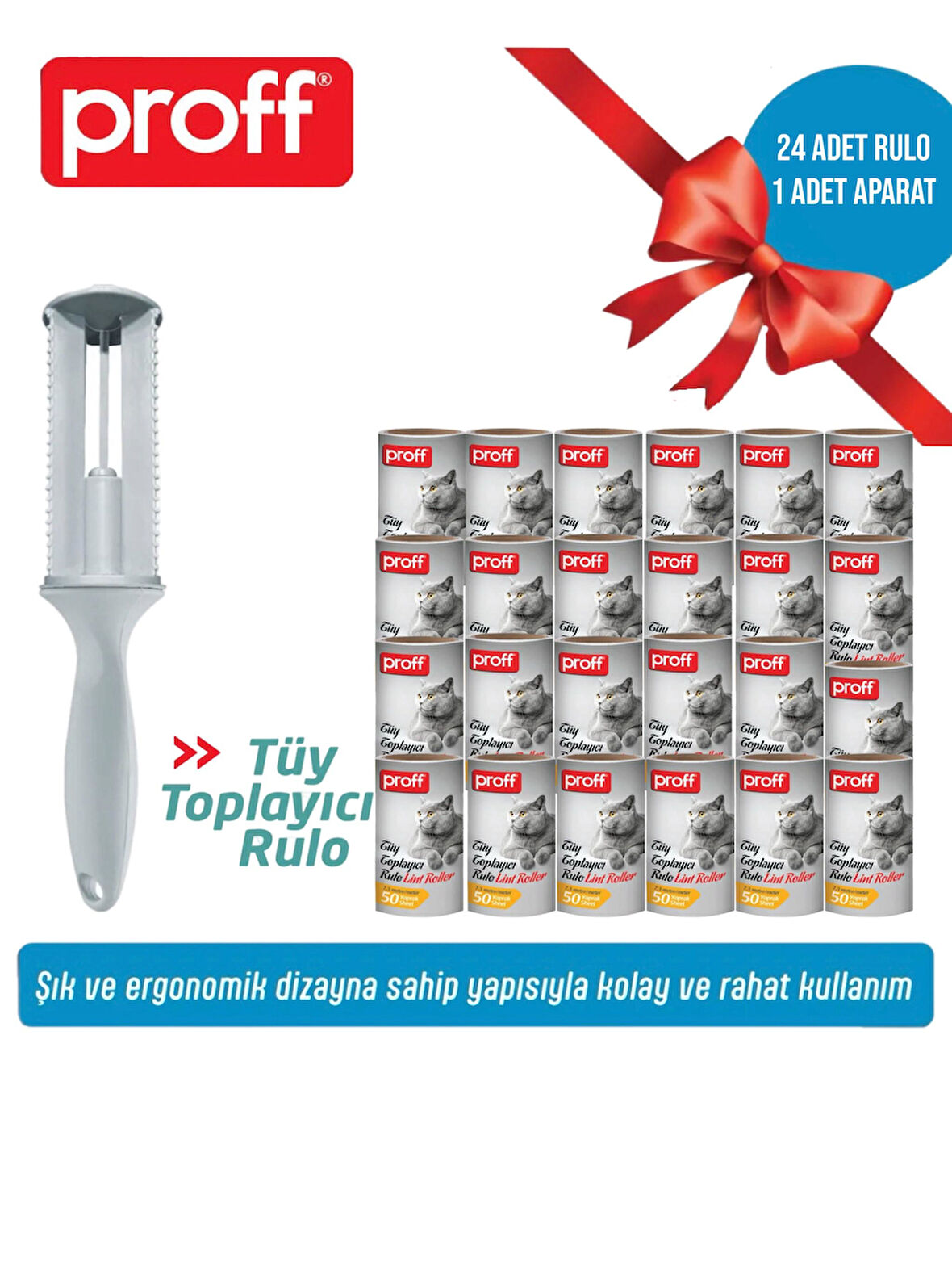 Tüy Toplayıcı 24’Li Yedek Rulo Aparat (24X50 = 1200 YAPRAK)