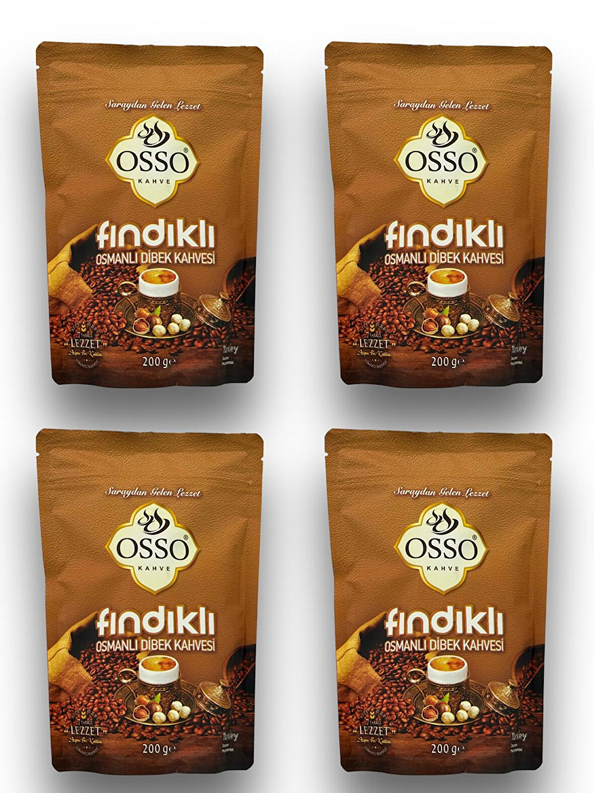 Osso 4'lü Fındıklı Osmanlı Dibek Kahvesi(4X200=800gr)