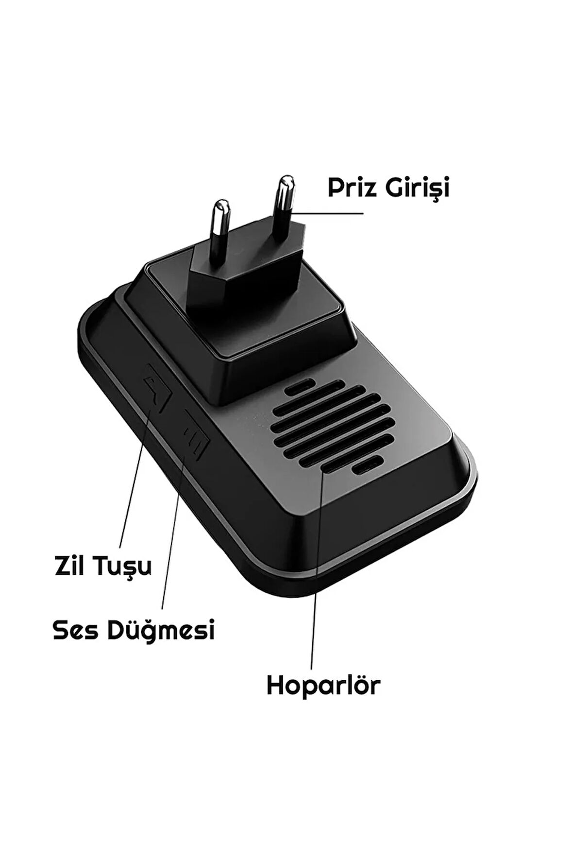 2 Alıcılı Pil Gerektirmeyen Kablosuz Led Kapı Zili