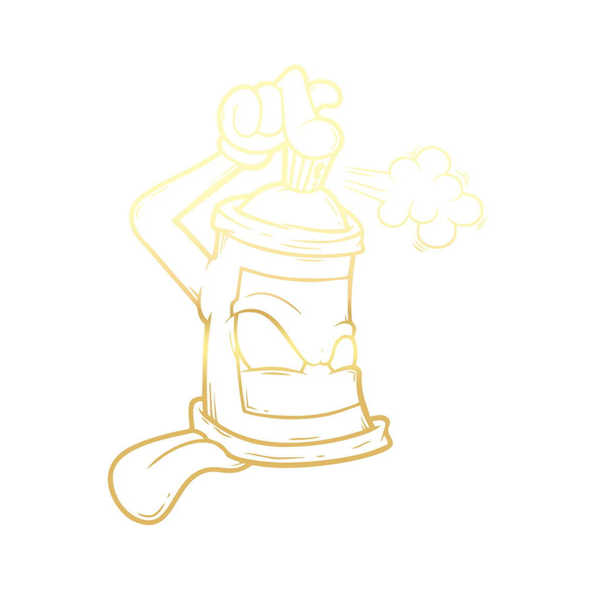 Sprey Araba Stickeri 17x17 Cm Gold