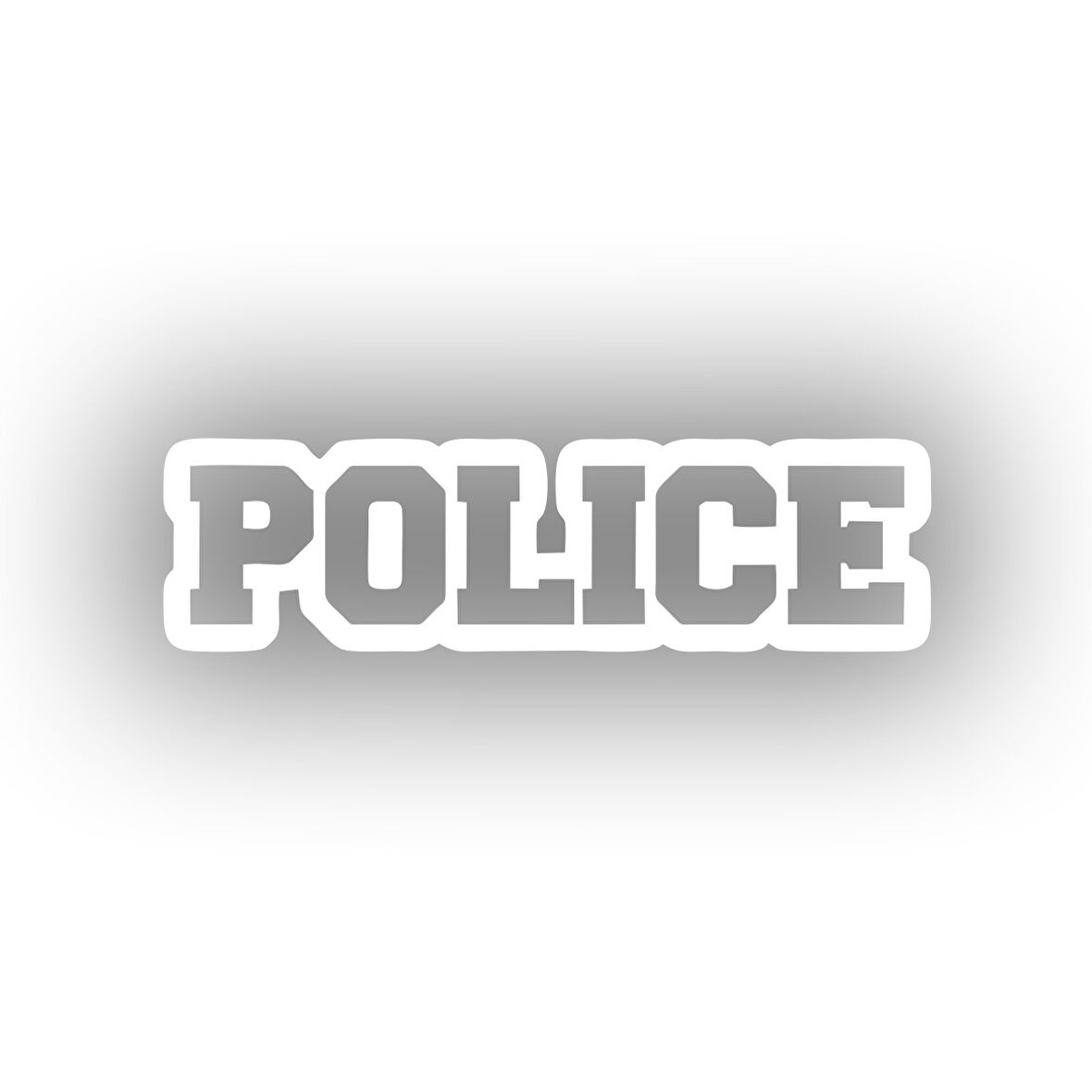 Police Araba Stickeri 17x17 Cm Beyaz