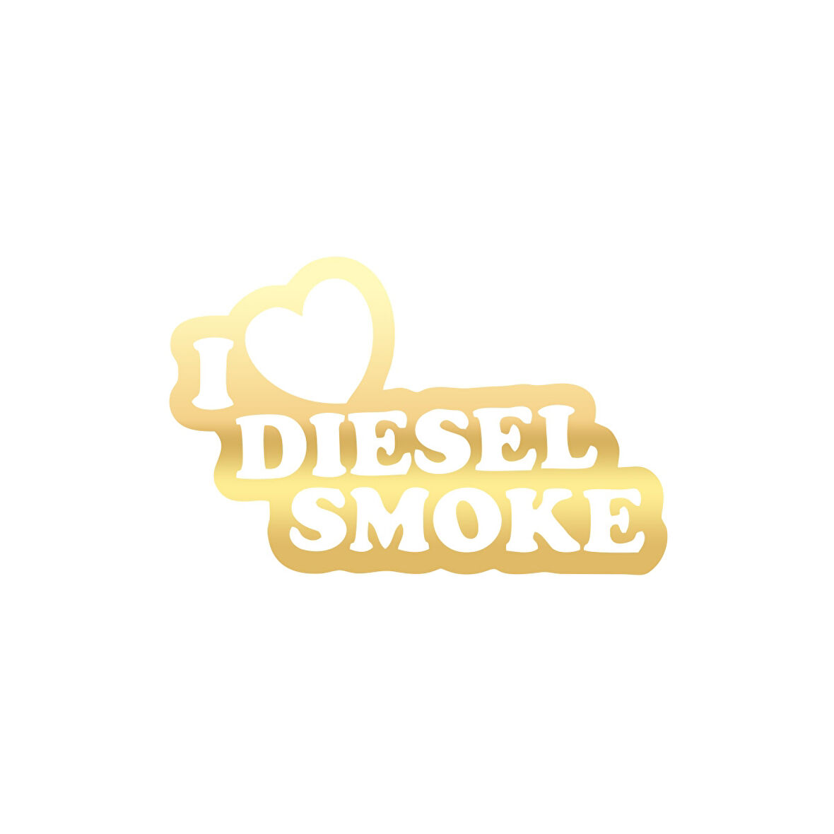 I Love Diesel Smoke Araba Sticker 17x17 Cm Gold