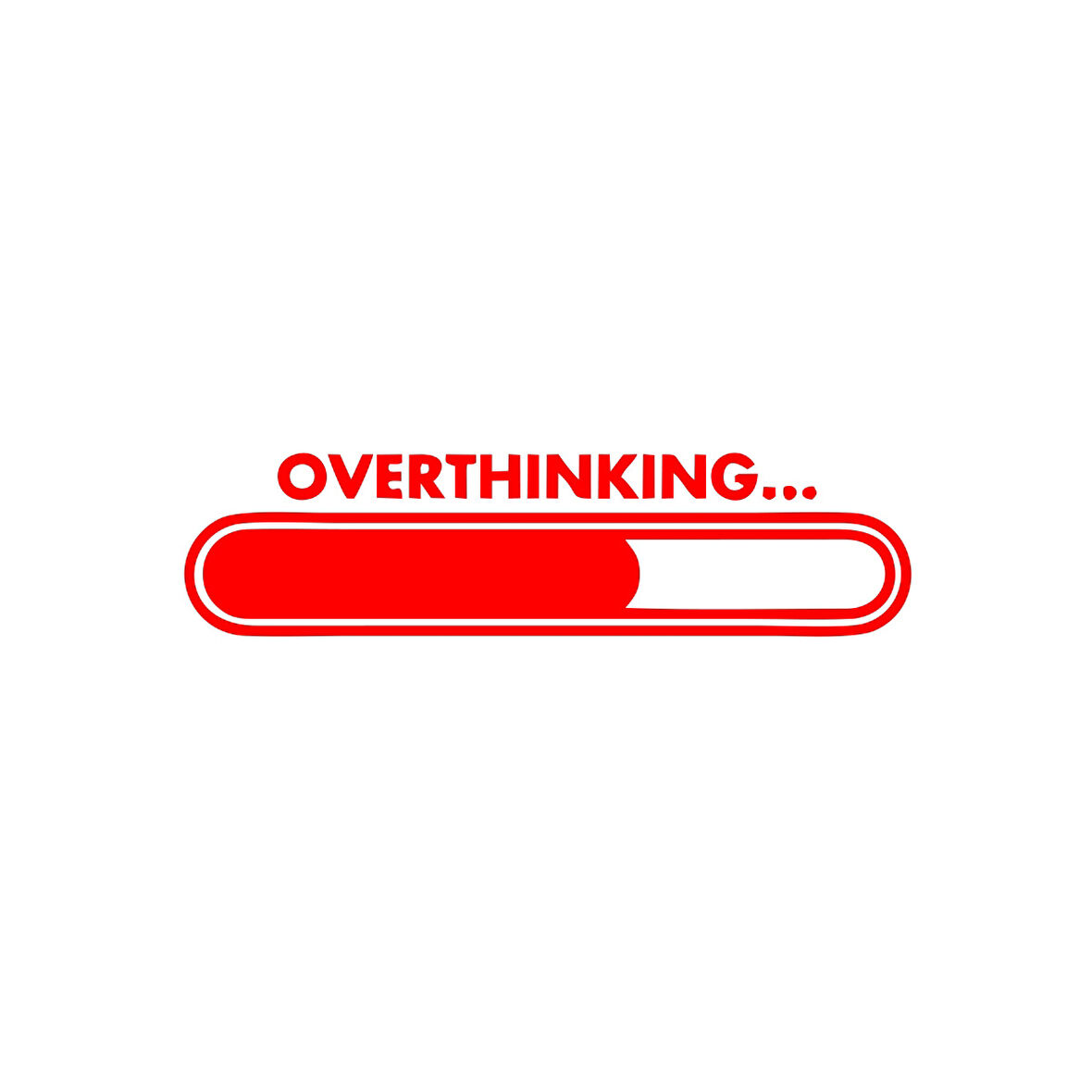 Overthinking… Araba Sticker 17x17 Cm Kırmızı