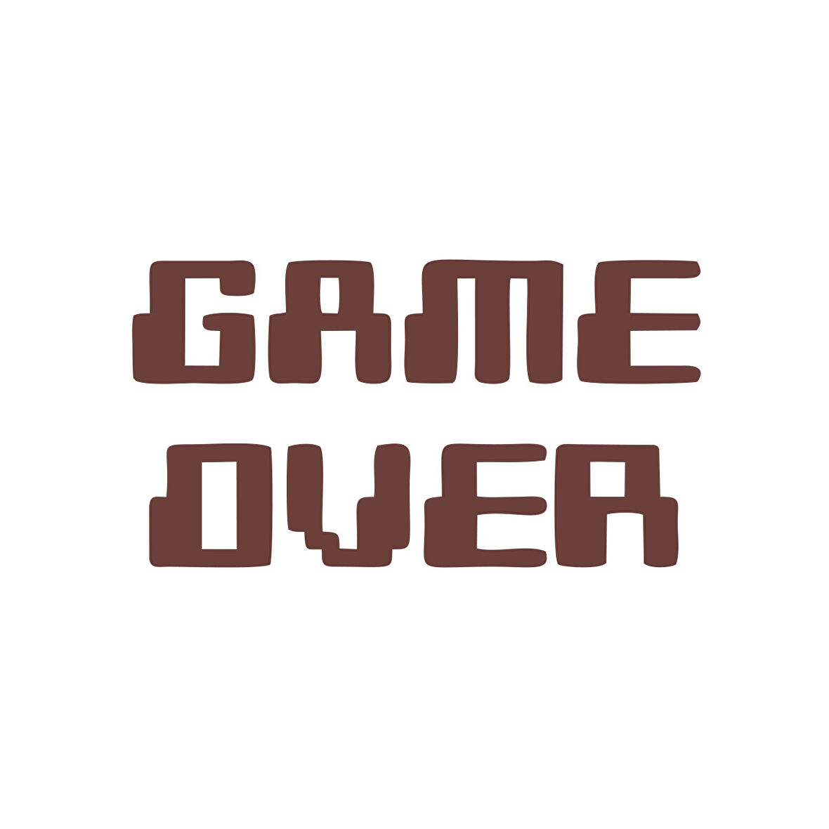 Game Over Araba Sticker 17x17 Cm Kahverengi
