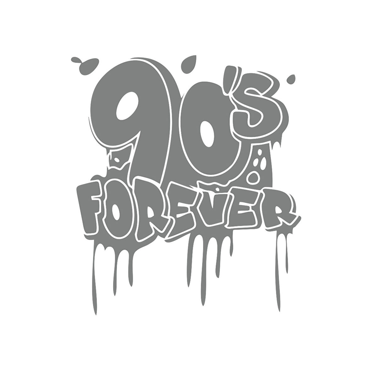 90's Forever Araba Sticker 17x17 Cm Gri