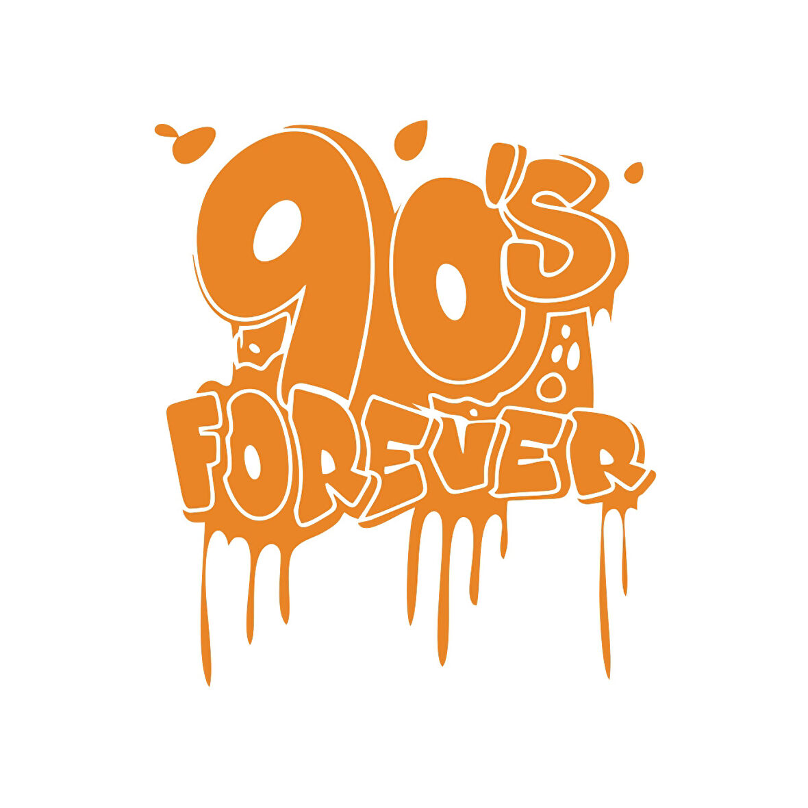 90's Forever Araba Sticker 17x17 Cm Turuncu