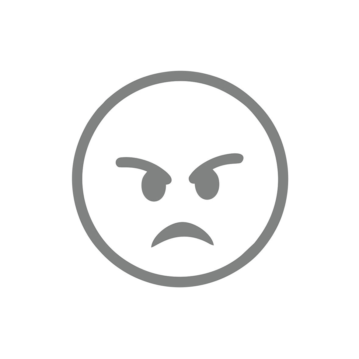 Kızgın Emoji Araba Sticker 17x17 Cm Gri