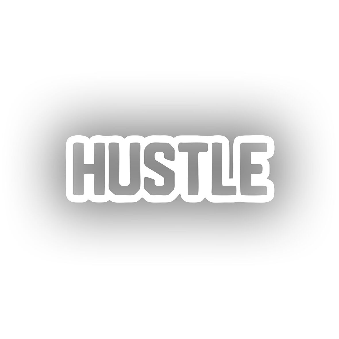 Hustle Araba Sticker 17x17 Cm Beyaz