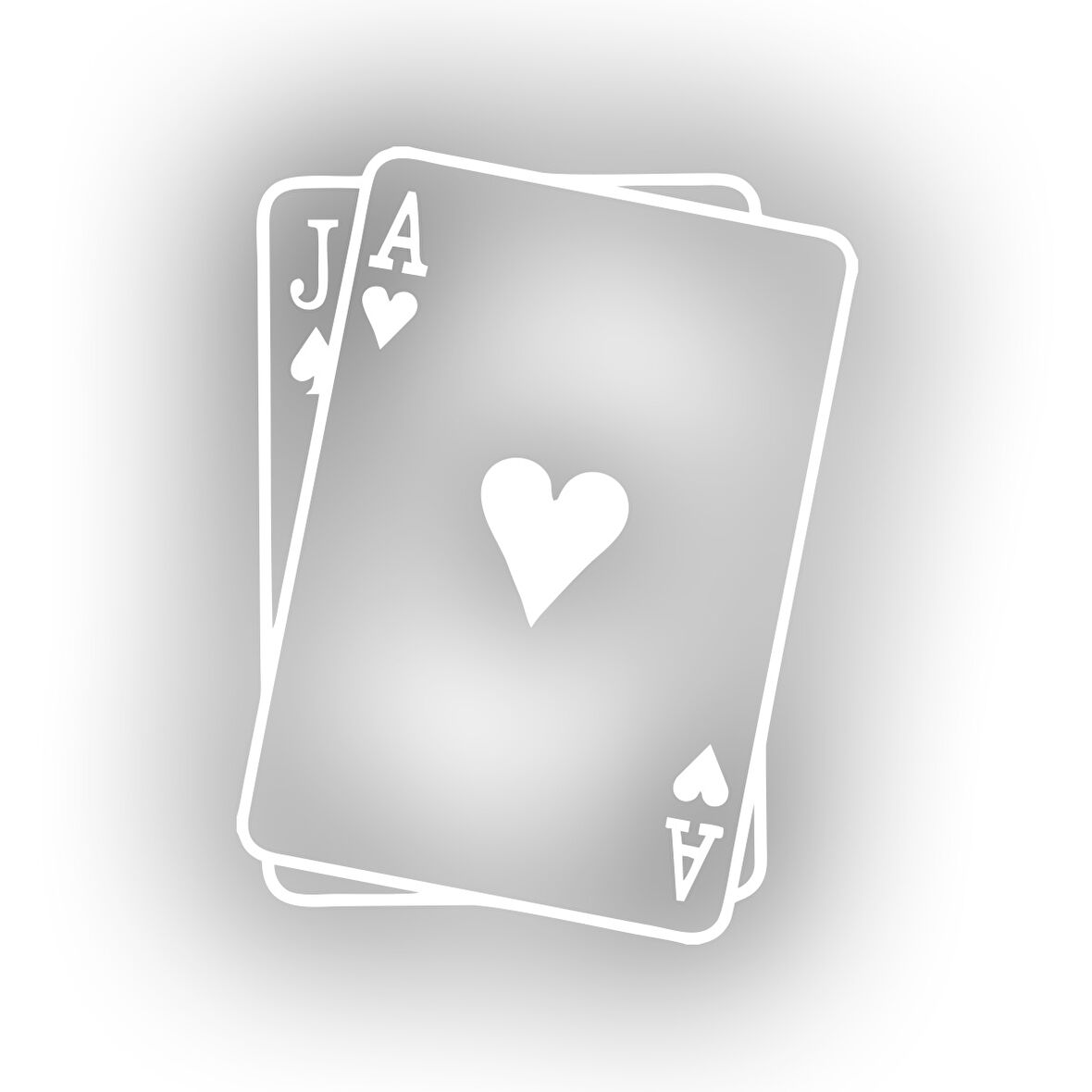 İskambil Kağıdı Araba Sticker 17x17 Cm Beyaz