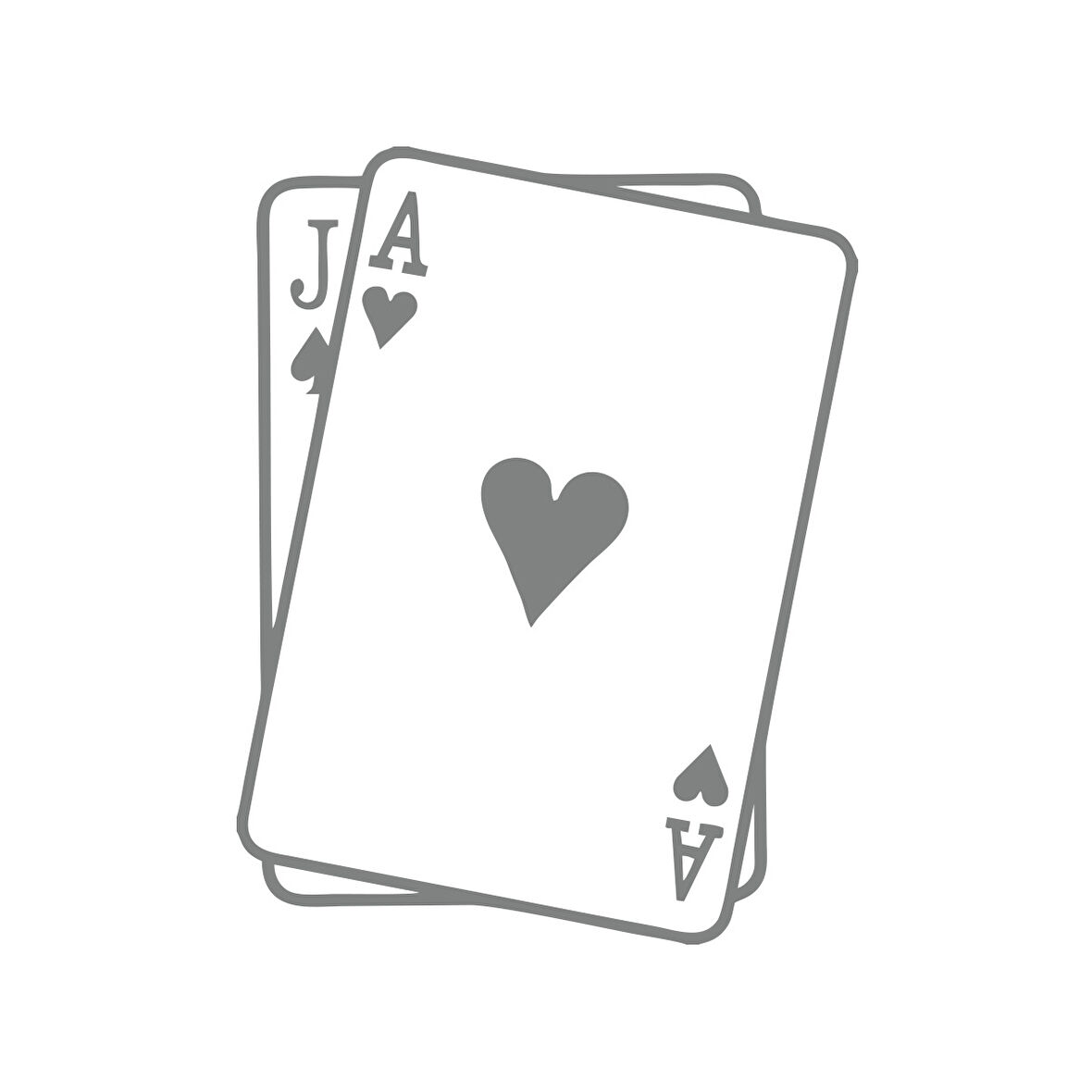 İskambil Kağıdı Araba Sticker 17x17 Cm Gri