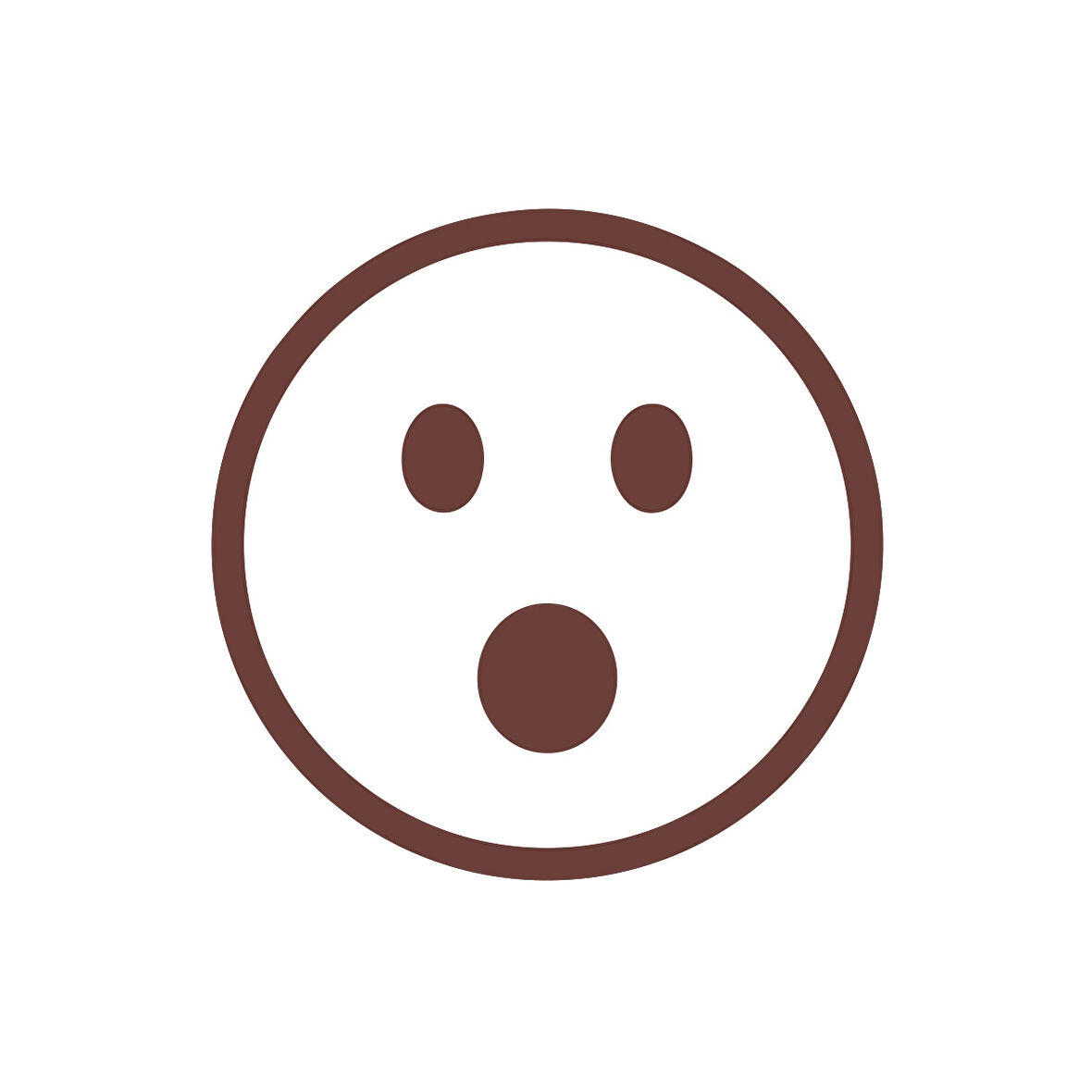 Şaşıran Emoji Araba Sticker 17x17 Cm Kahverengi