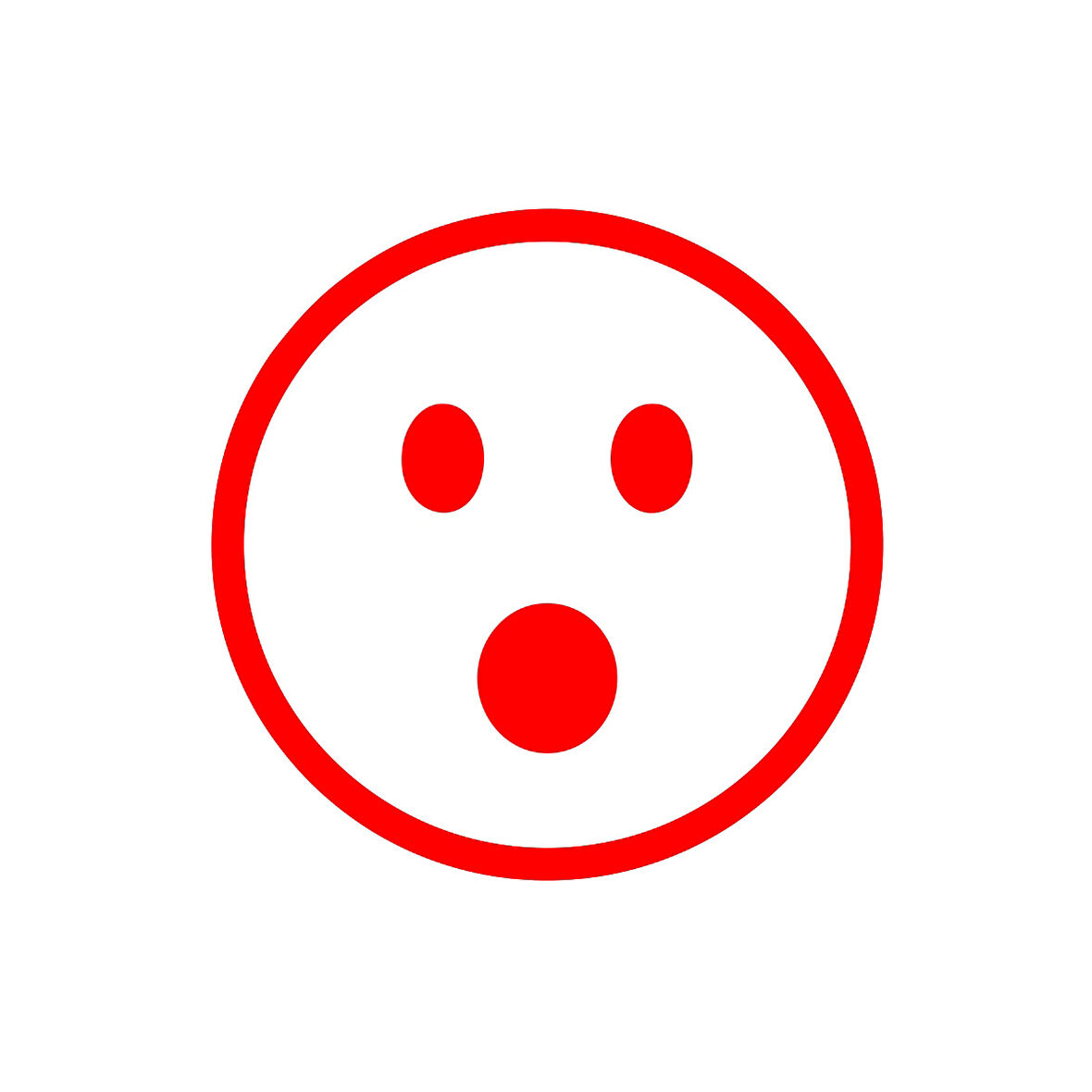 Şaşıran Emoji Araba Sticker 17x17 Cm Kırmızı