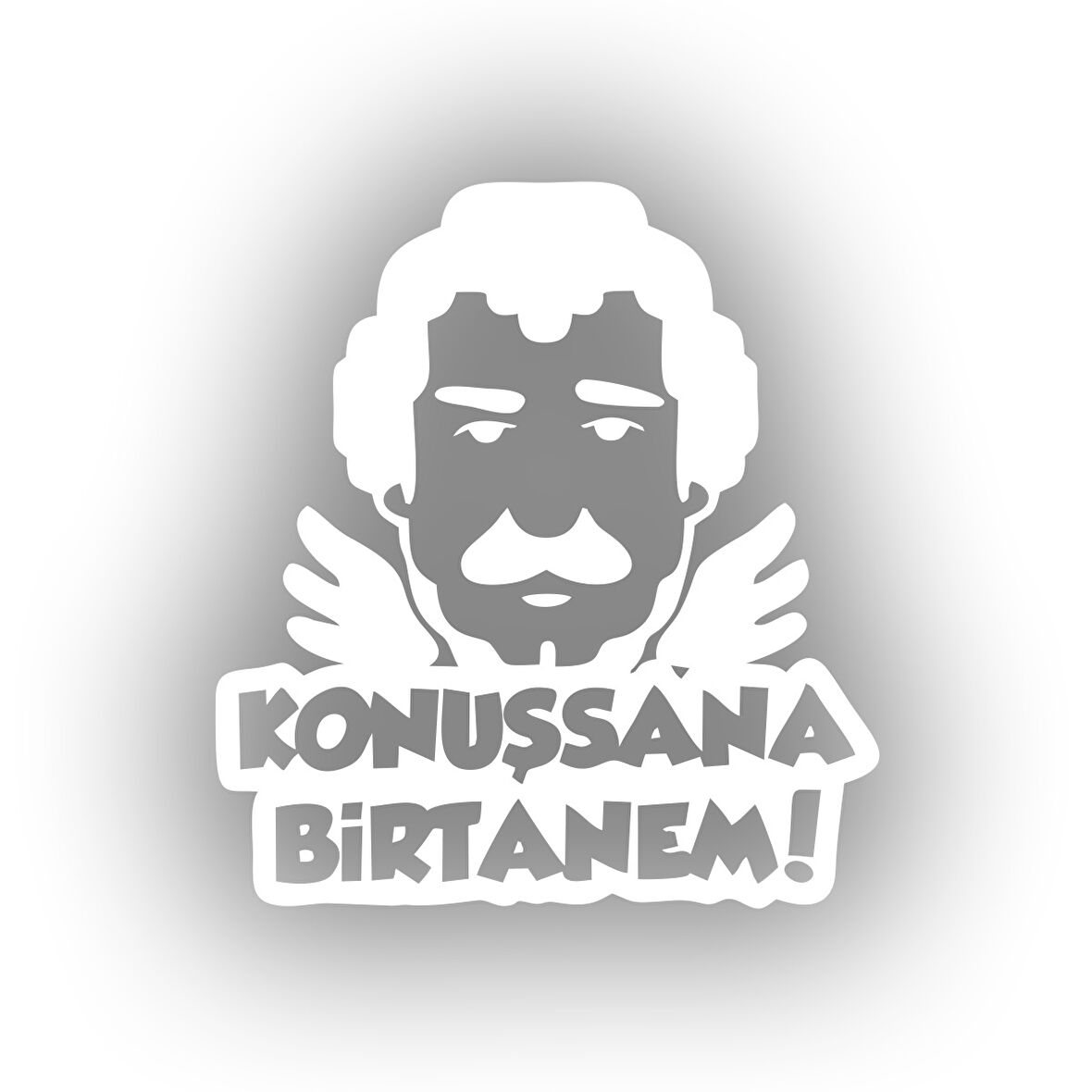 Müslüm Gürses Silüet Araba Sticker 17x17 Cm Beyaz