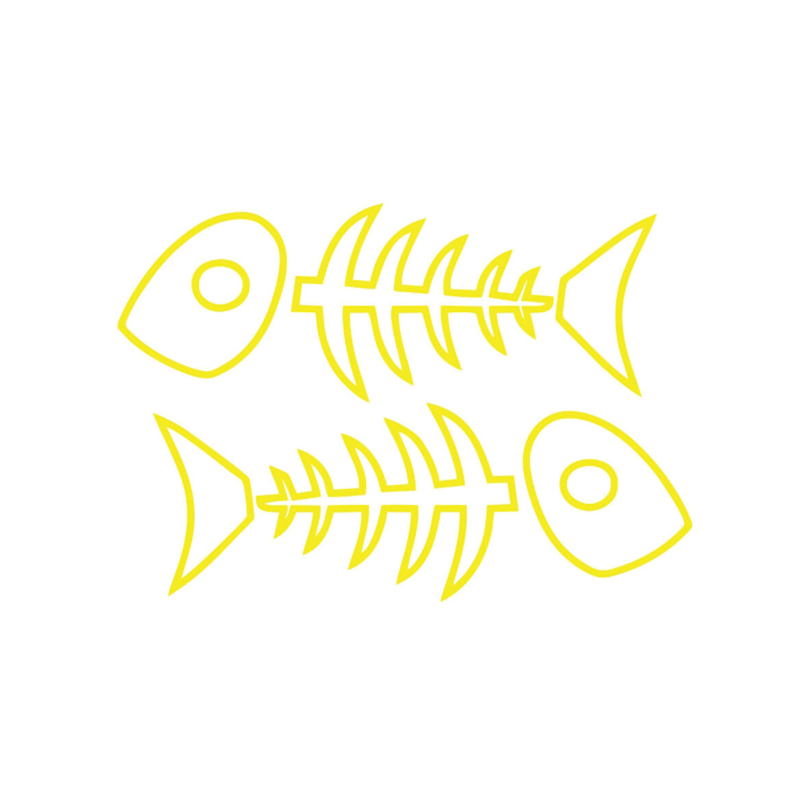 Kılçık Araba Stickeri 17x17 Cm Sarı