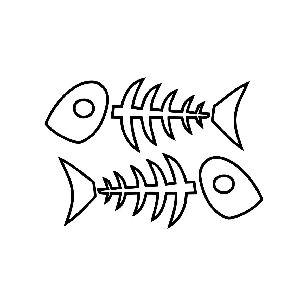 Kılçık Araba Stickeri 17x17 Cm Siyah