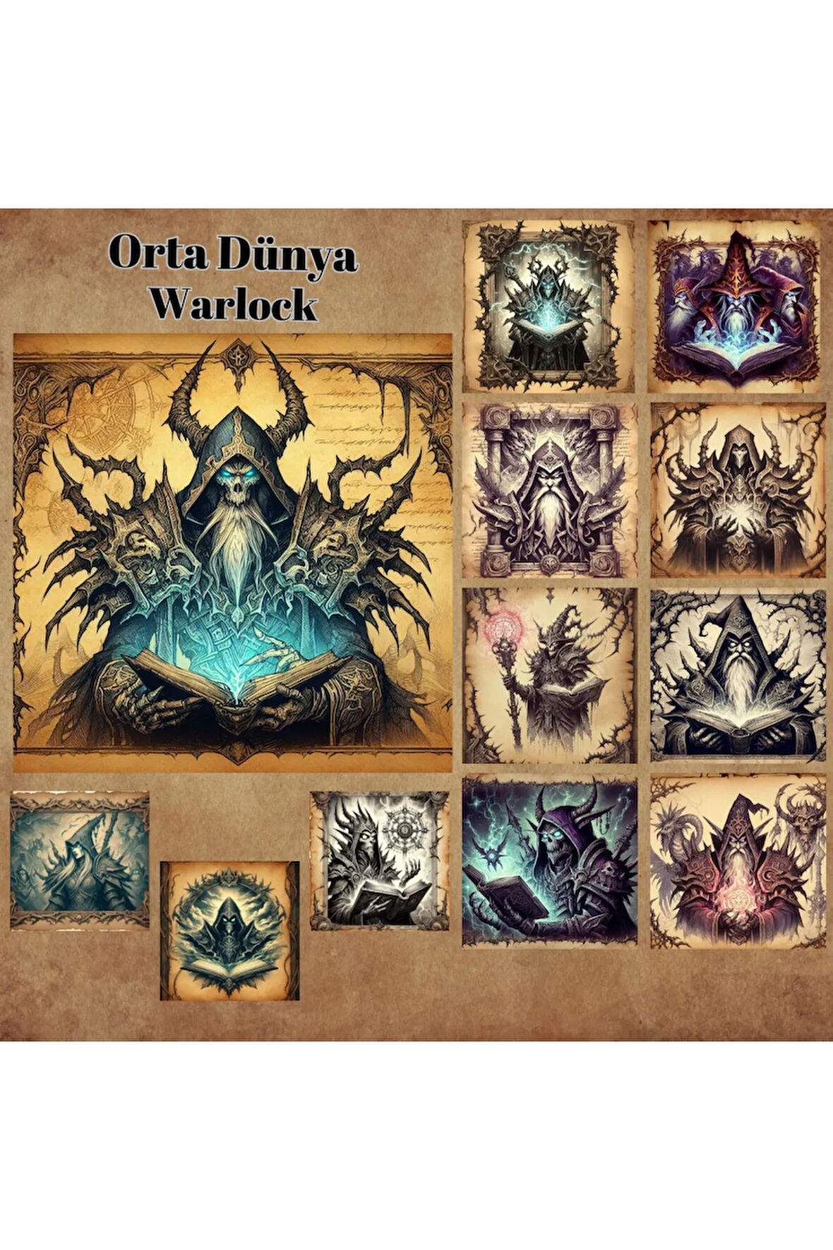 Warlocklar Orta Dünya 12 Adet Scrapbook Bullet Journal Mat Planlayıcı Sticker Etiket Seti