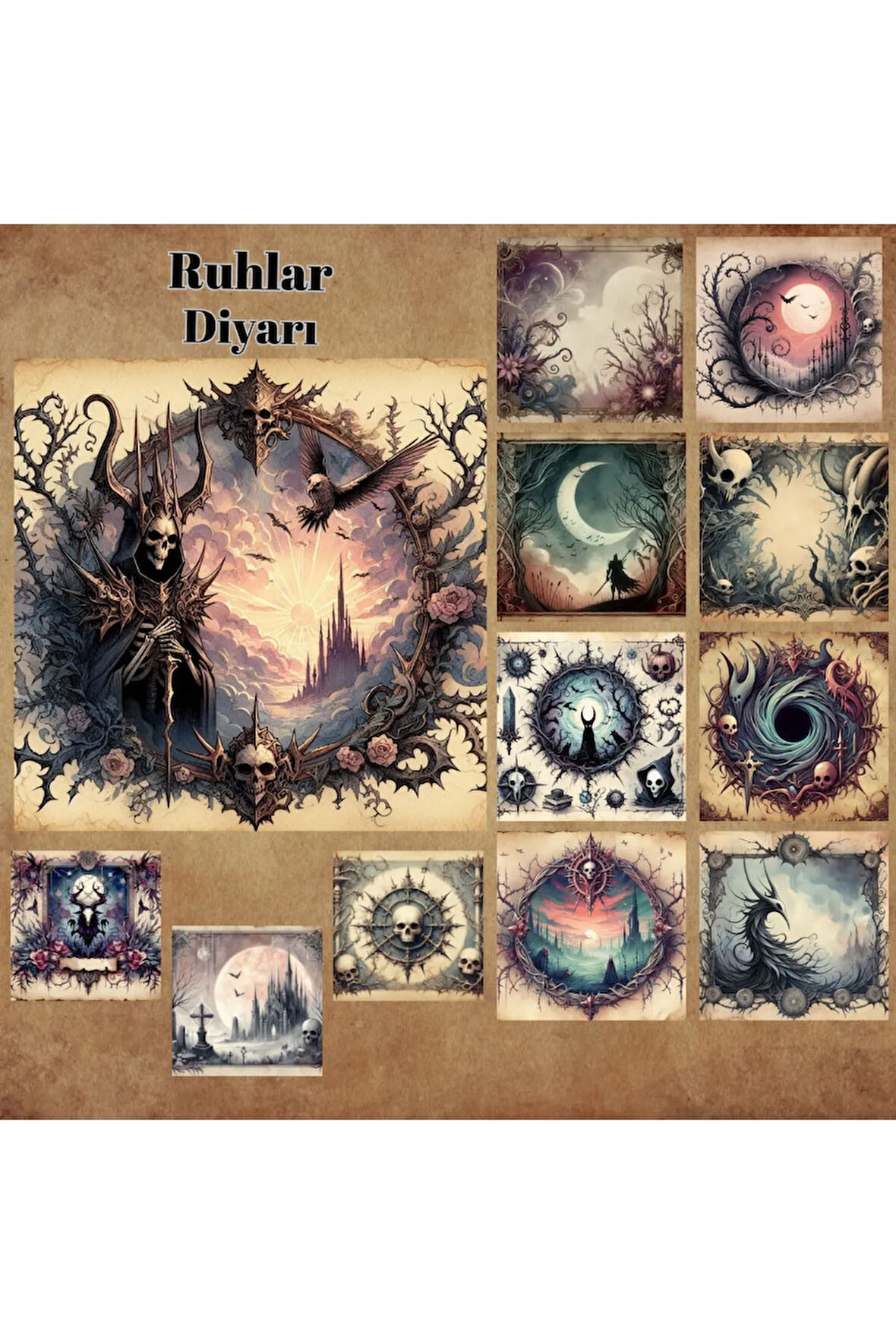 Ruhlar Diyarı Vintage 12 Adet Scrapbook Bullet Journal Mat Planlayıcı Sticker Etiket Seti