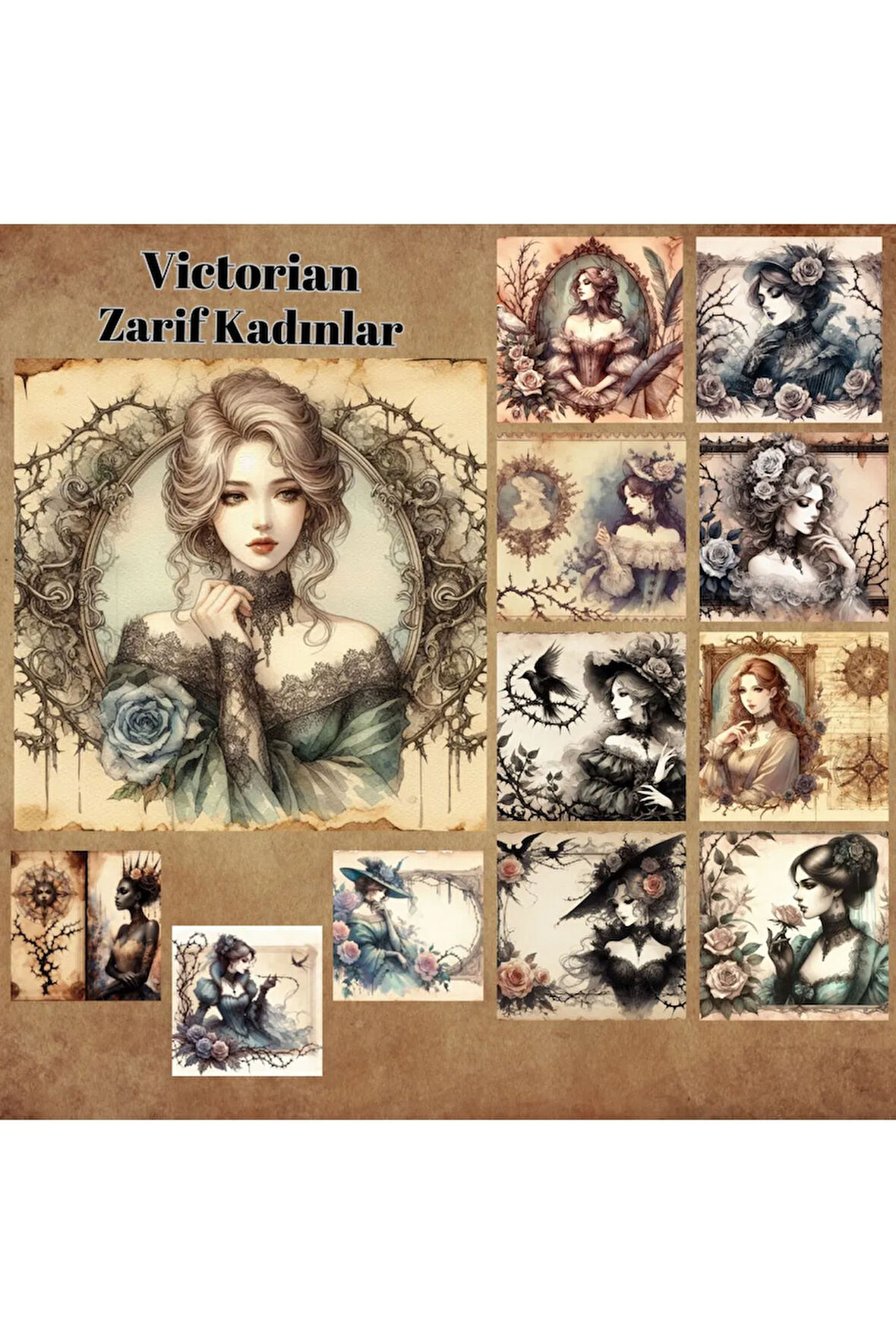 Victoria Dönemi Zarif Kadınlar 12 Adet Scrapbook Bullet Journal Mat Planlayıcı Sticker Etiket Seti