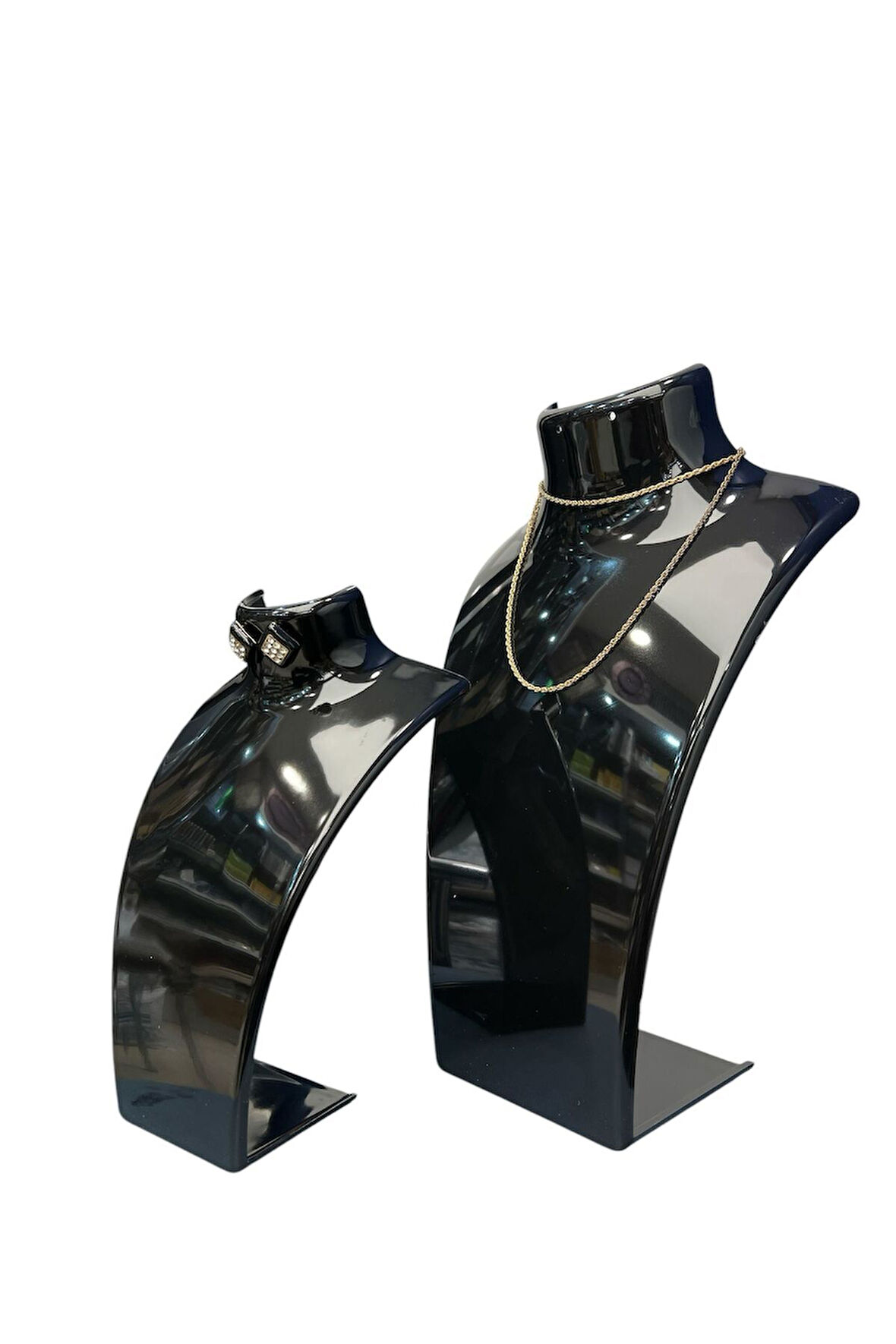 Kolye Standı Akrilik 2li Set Siyah, Takı Mankeni 2 Boy Siyah