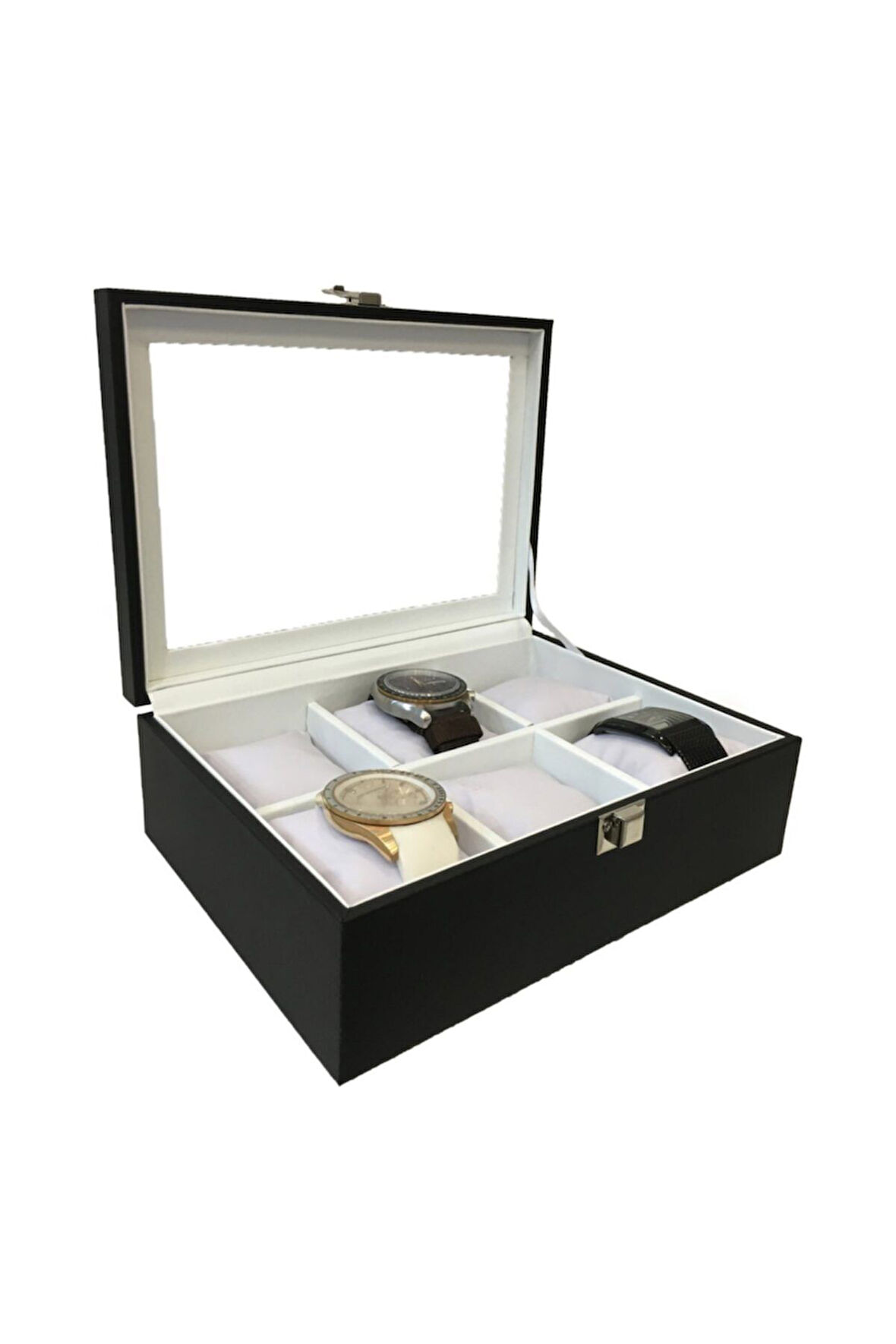 Saat Kutusu 6'lı Siyah Içi Beyaz