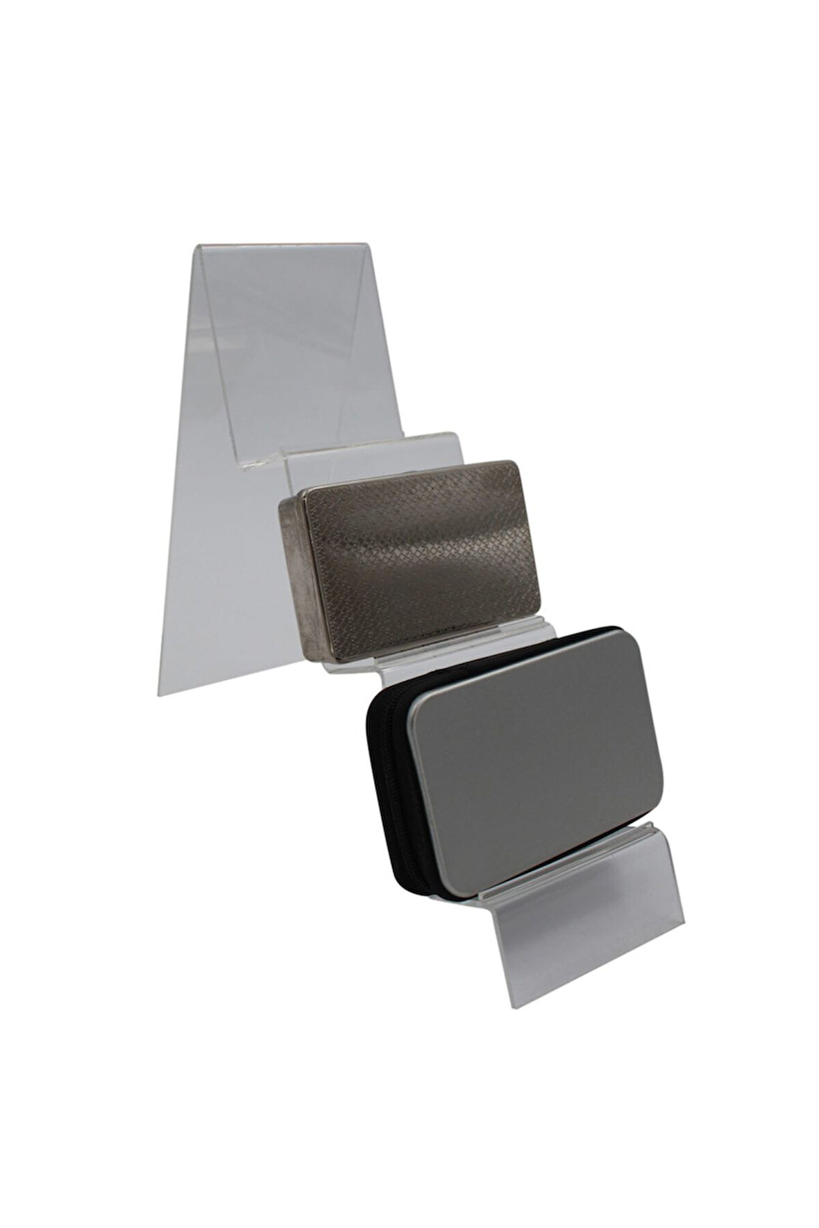 Telefon Ve Cüzdan Standı 3 Kademe Dar Pleksi