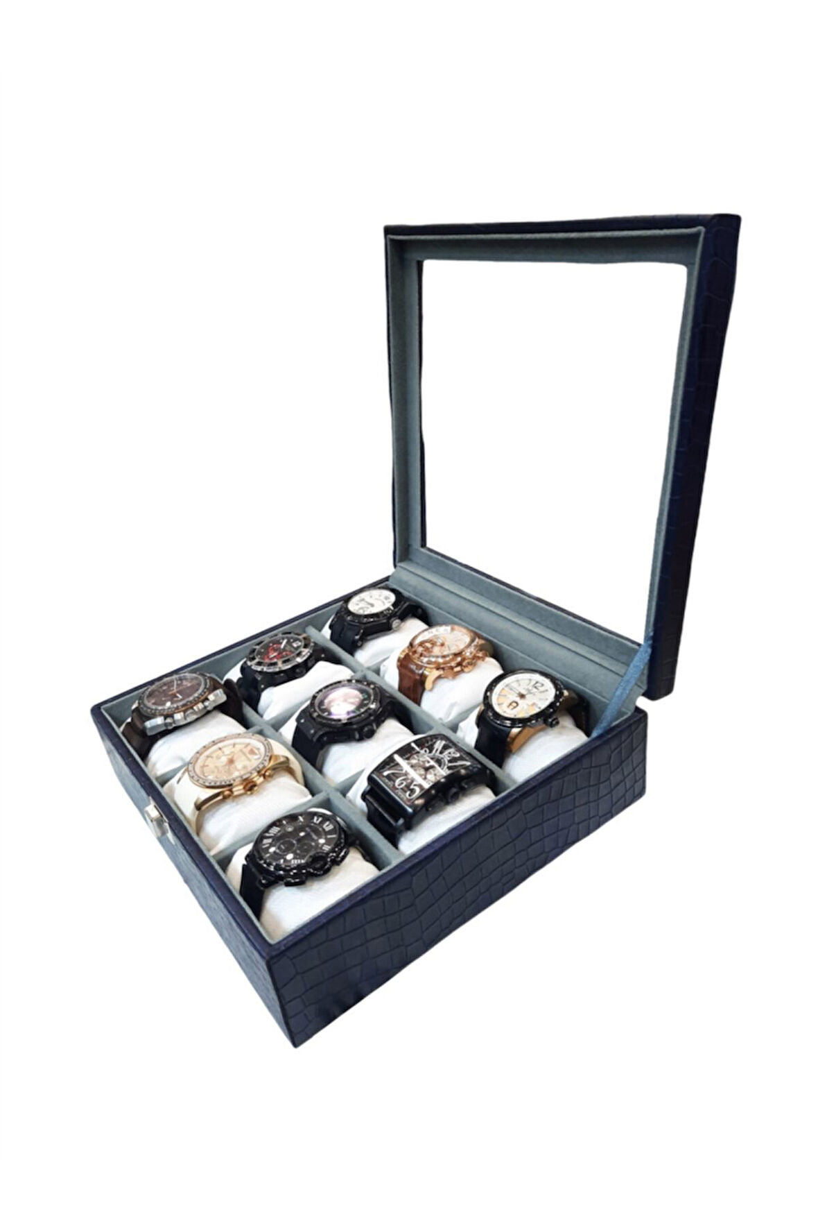 Saat Kutusu 9'lu Lacivert Kroko