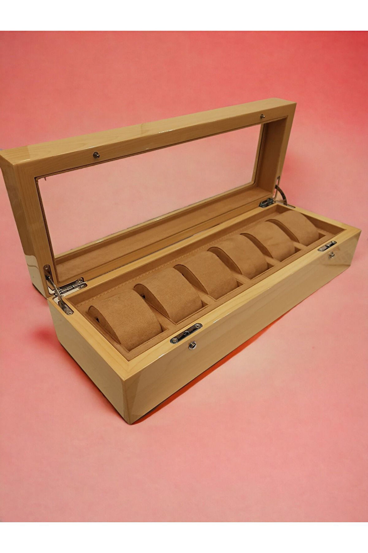 Saat Kutusu Özel Üretim Ahşap Piano Cream 6'lı